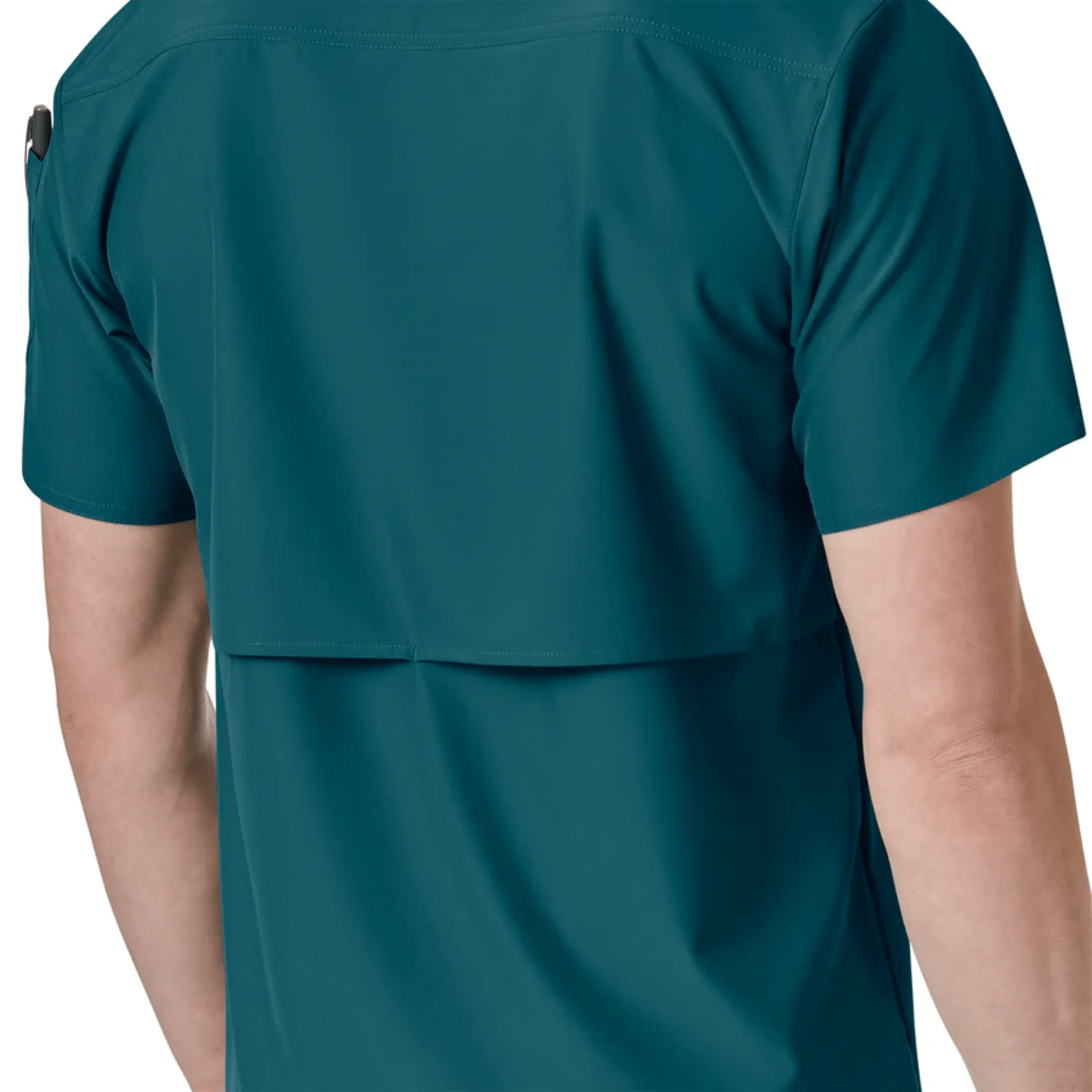 Carhartt Men's Force Liberty Twill Chest Pocket Scrub Top - Caribbean Blue - Image 4