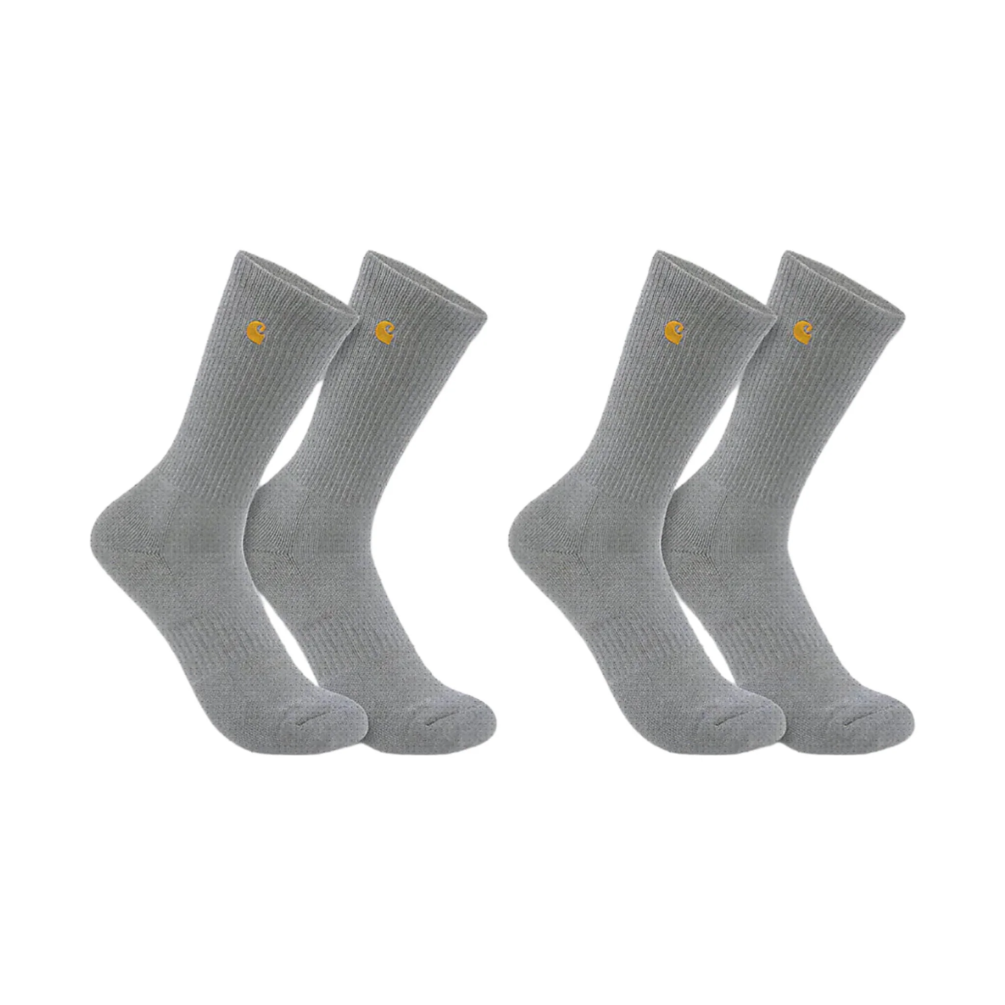 Carhartt Men's Force Midweight Crew Sock 2 Pack - Heather Grey