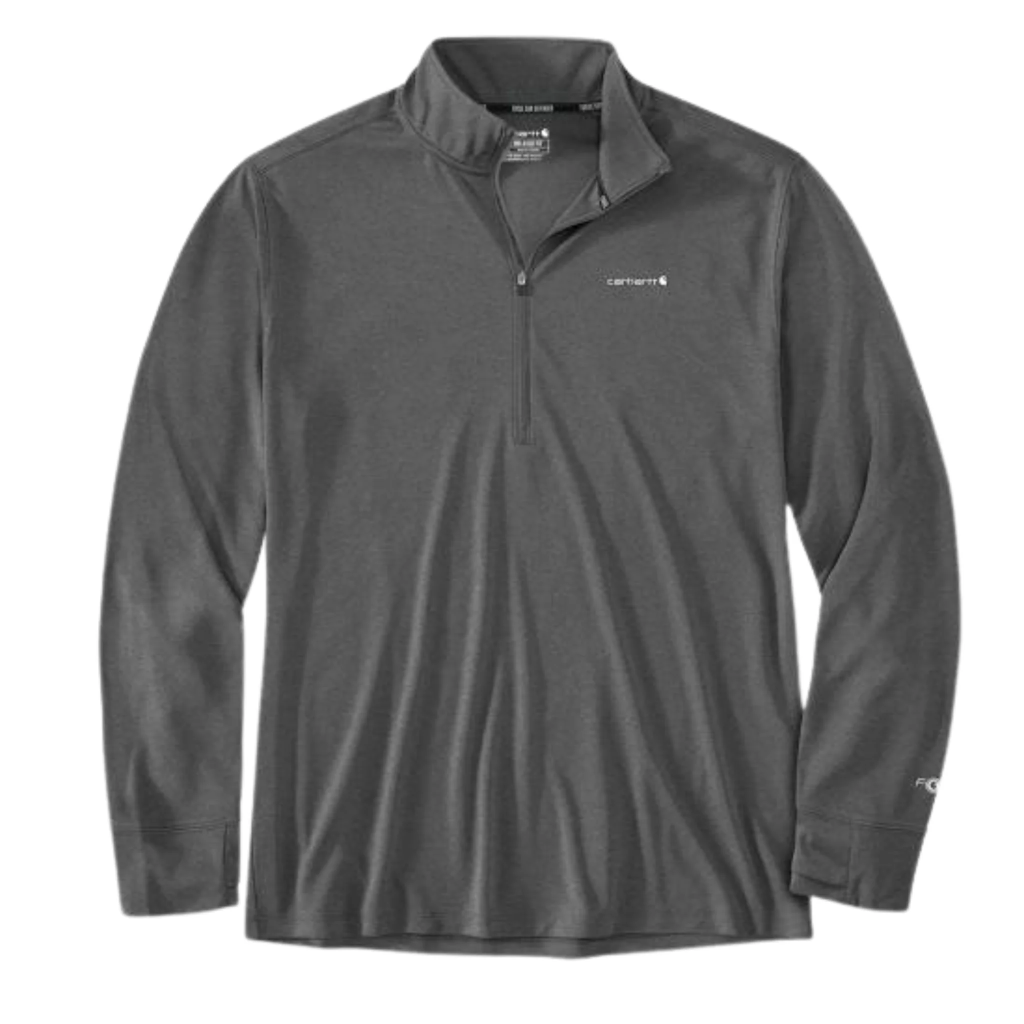 Carhartt Men's Force Sun Defender Quarter Zip Long Sleeve Top - Steel Heather