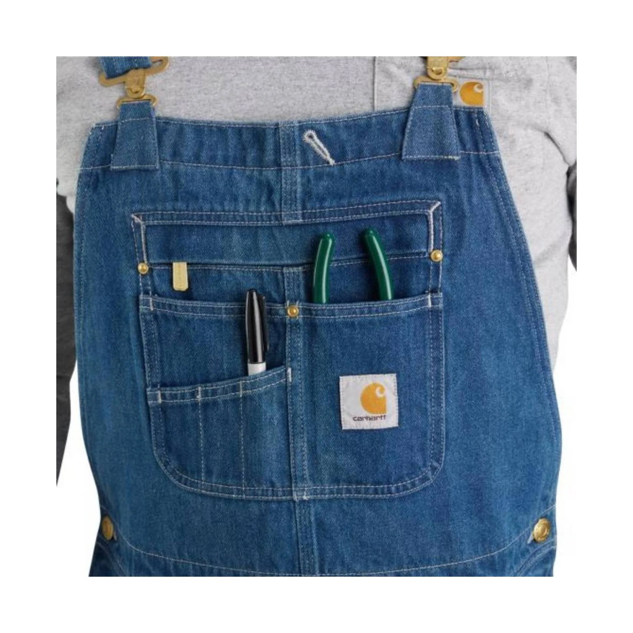 Carhartt Men's Loose-Fit Denim Bib Overalls - Darkstone - Image 3