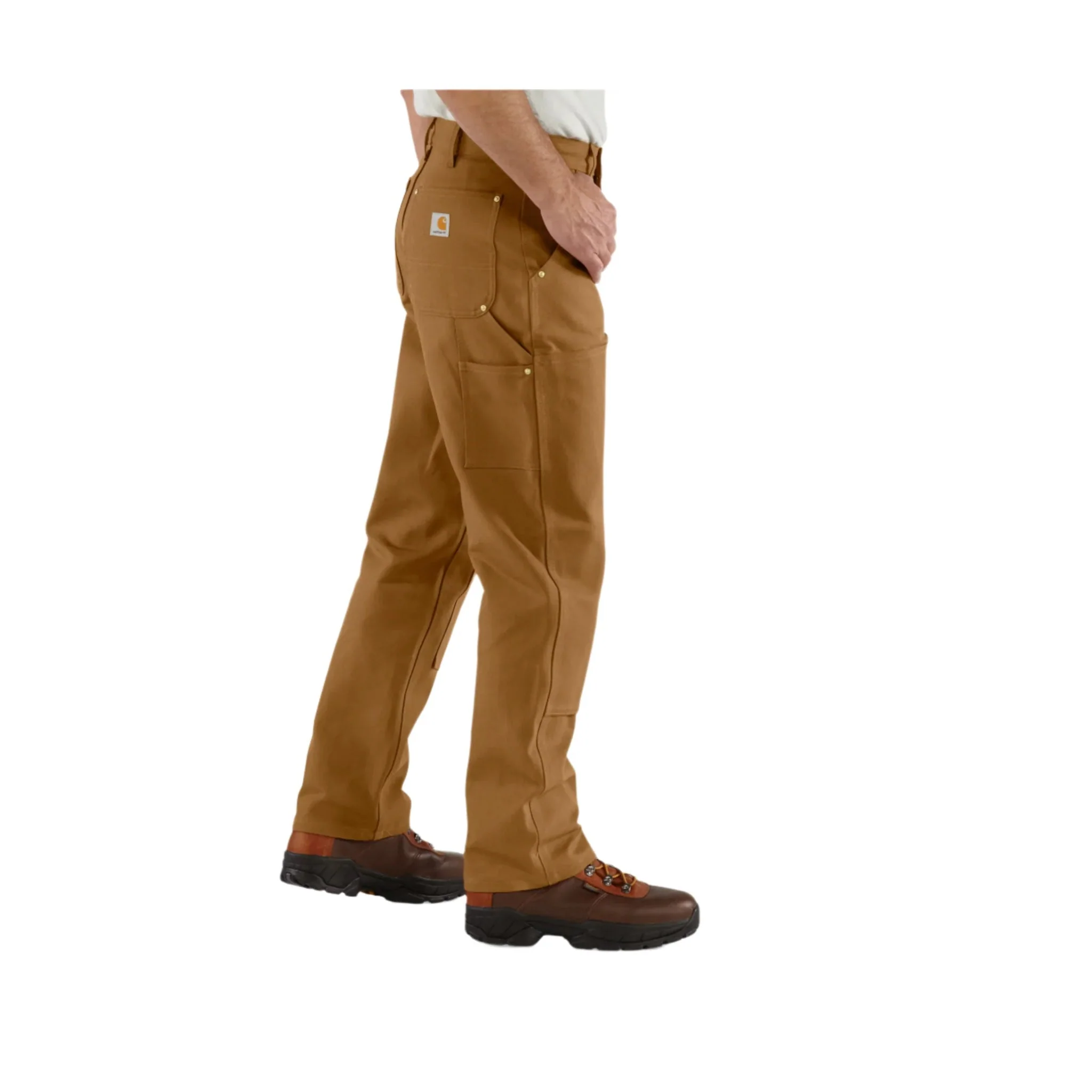 Carhartt Men's Loose Fit Firm Duck Double Front Utility Work Pant - Carhartt Brown - Image 3
