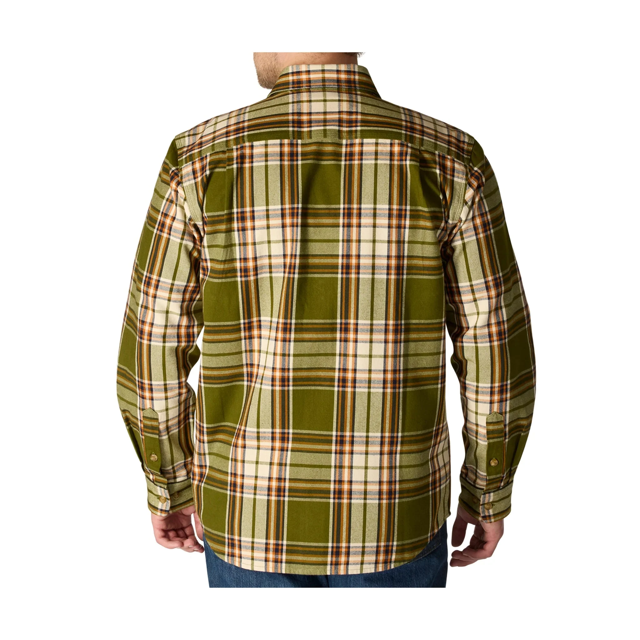 Carhartt Men's Loose Fit Heavyweight Flannel Long Sleeve Plaid Shirt - Dark Bronzed Green - Image 2