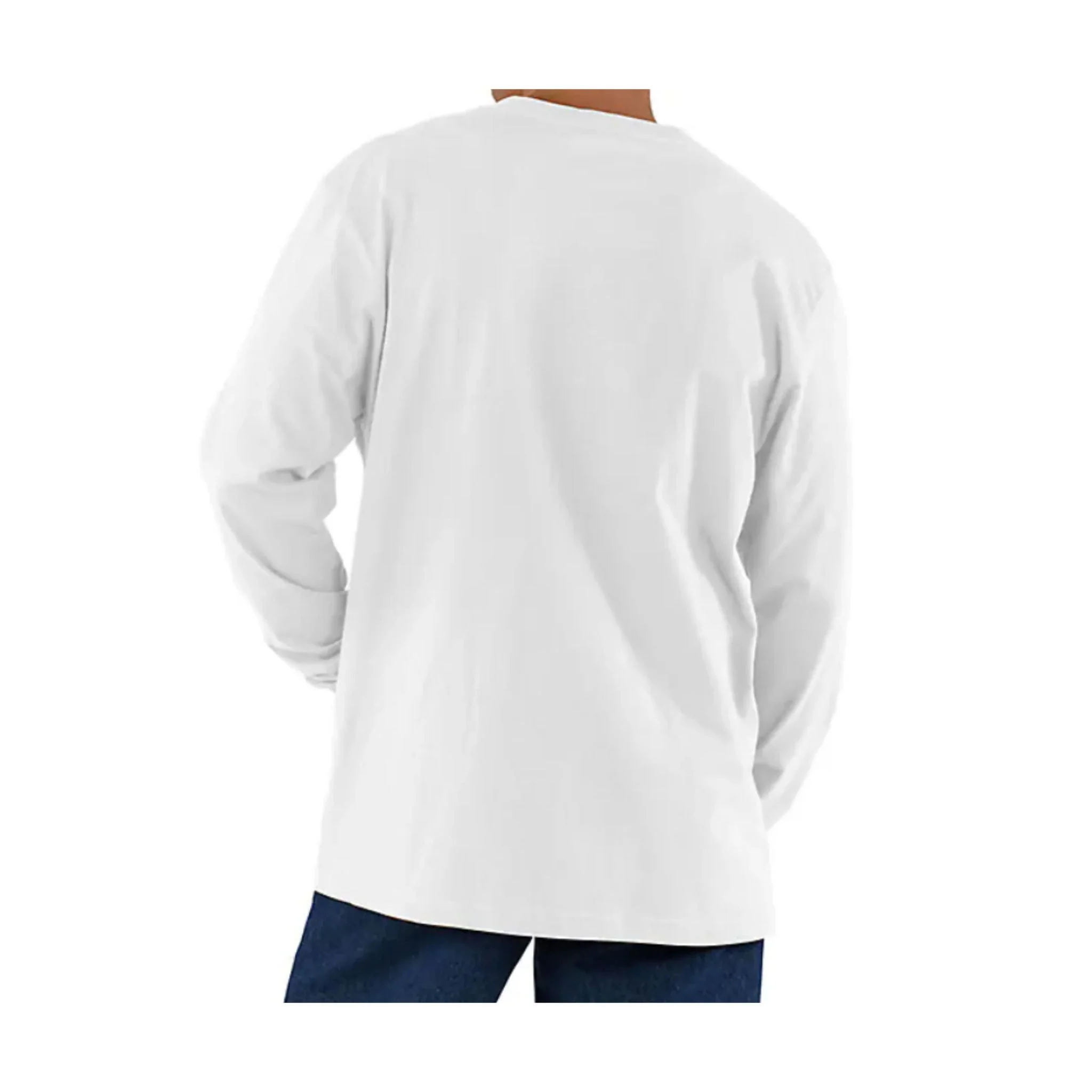 Carhartt Men's Loose Fit Heavyweight Long Sleeve Pocket T Shirt - White - Image 2