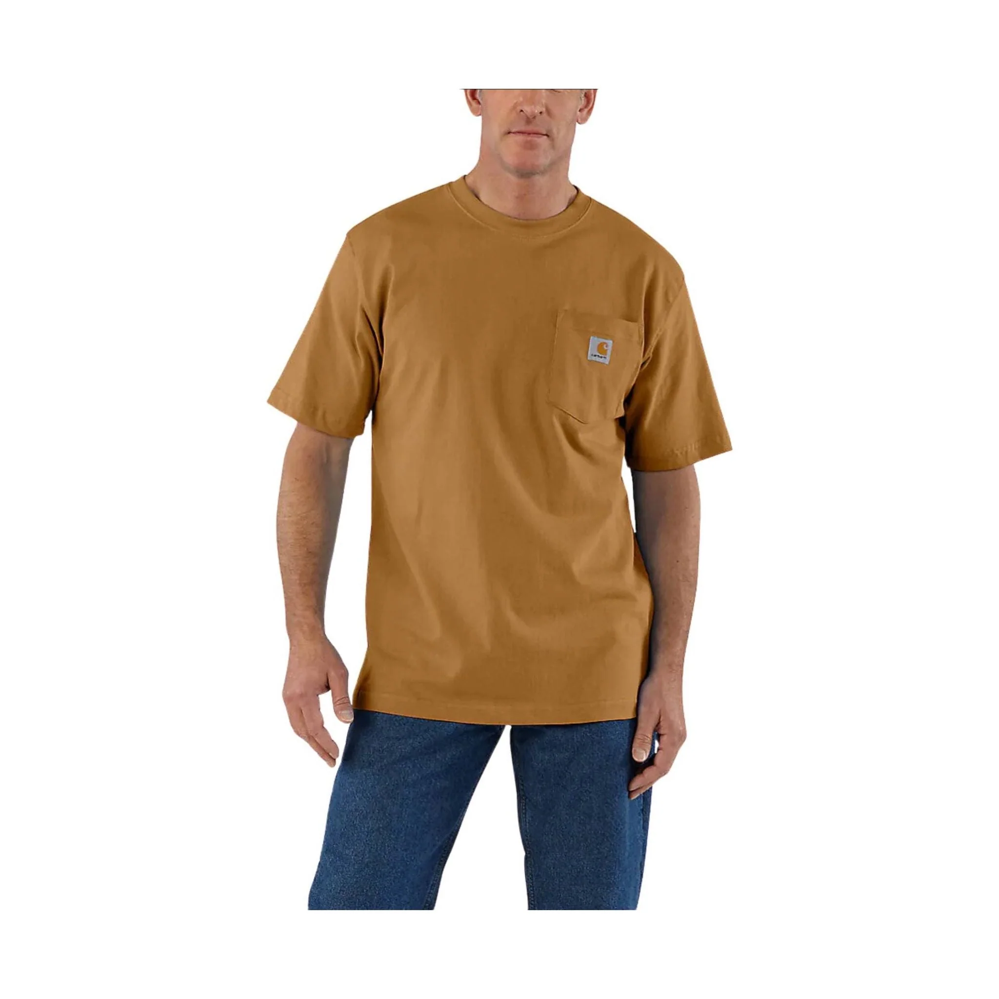 Carhartt Men's Loose Fit Heavyweight Short Sleeve Pocket T Shirt - Carhartt Brown