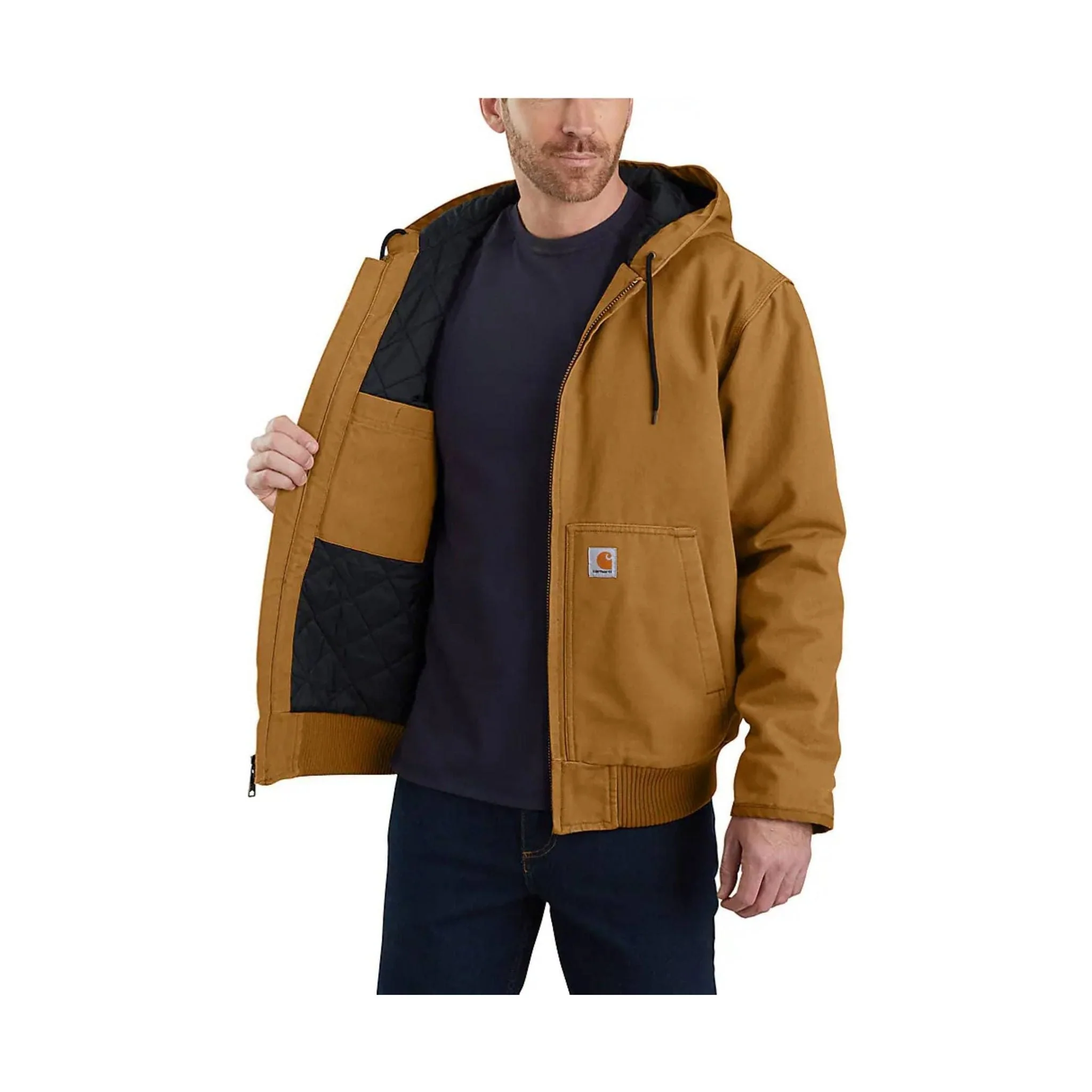 Carhartt Men's Loose Fit Washed Duck Insulated Active Jac - Carhartt Brown - Image 2