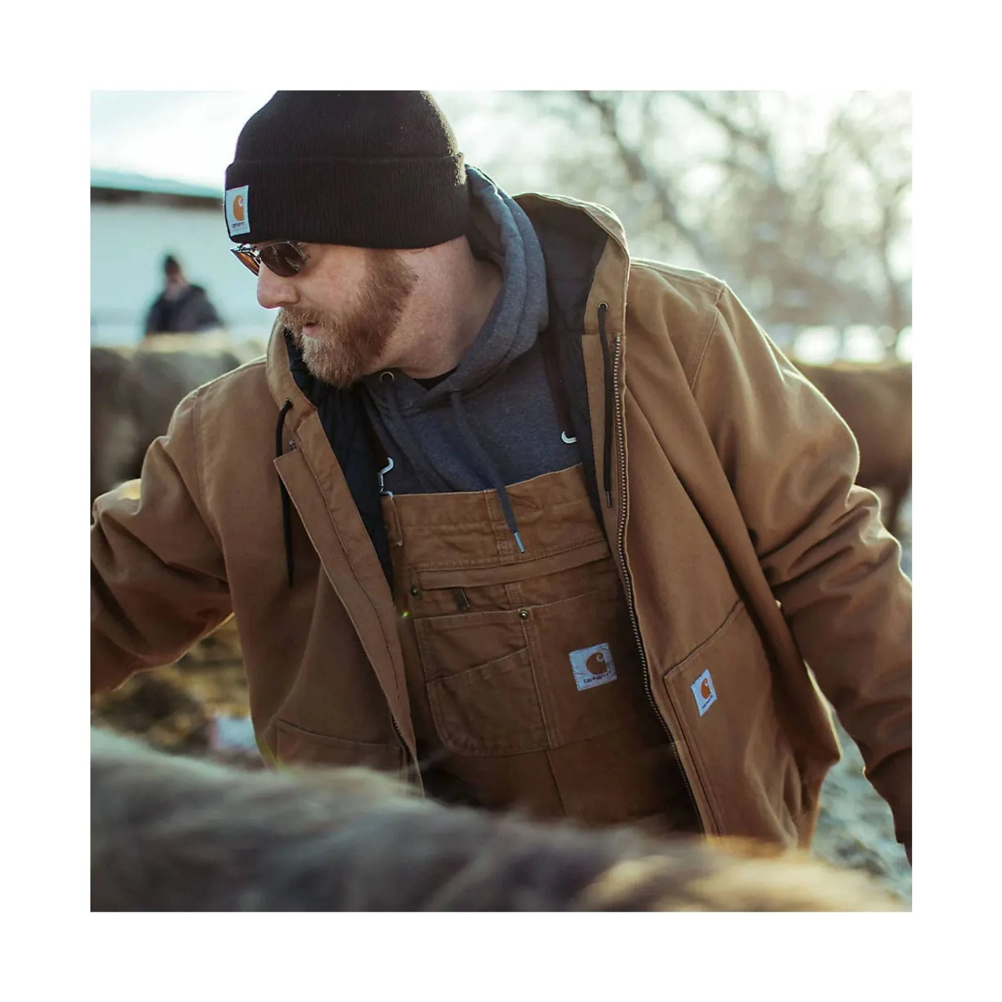 Carhartt Men's Loose Fit Washed Duck Insulated Active Jac - Carhartt Brown - Image 5