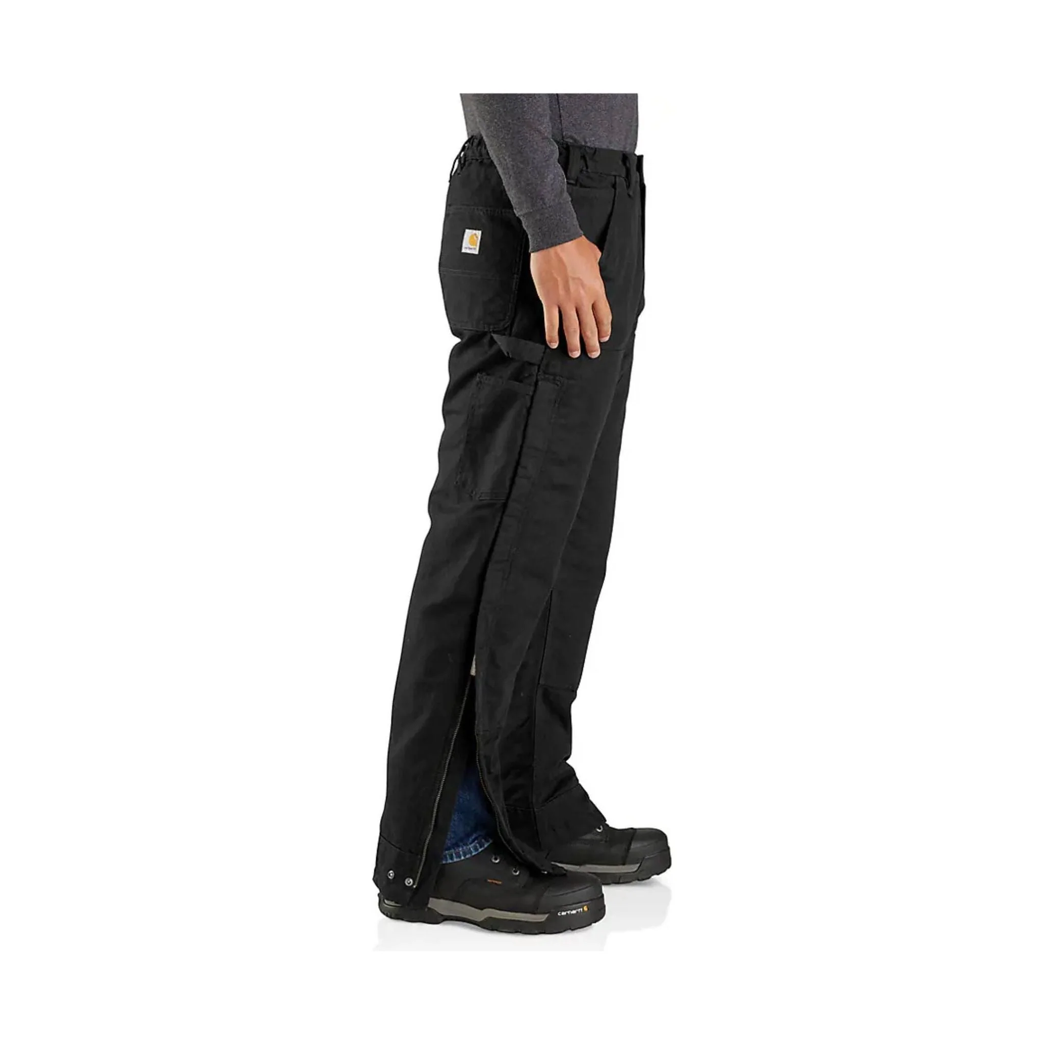 Carhartt Men's Loose Fit Washed Duck Insulated Pant - Black - Image 2
