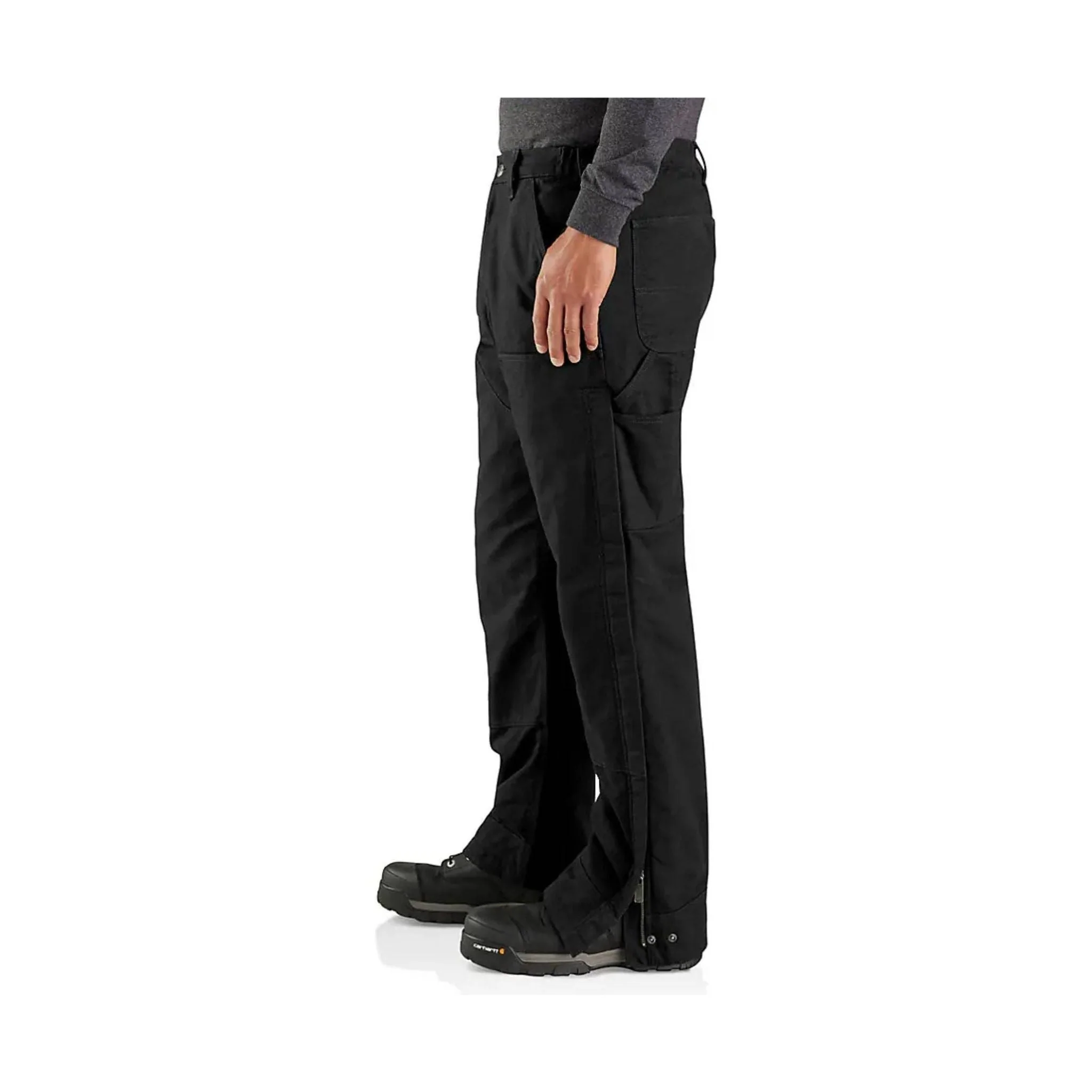 Carhartt Men's Loose Fit Washed Duck Insulated Pant - Black - Image 3