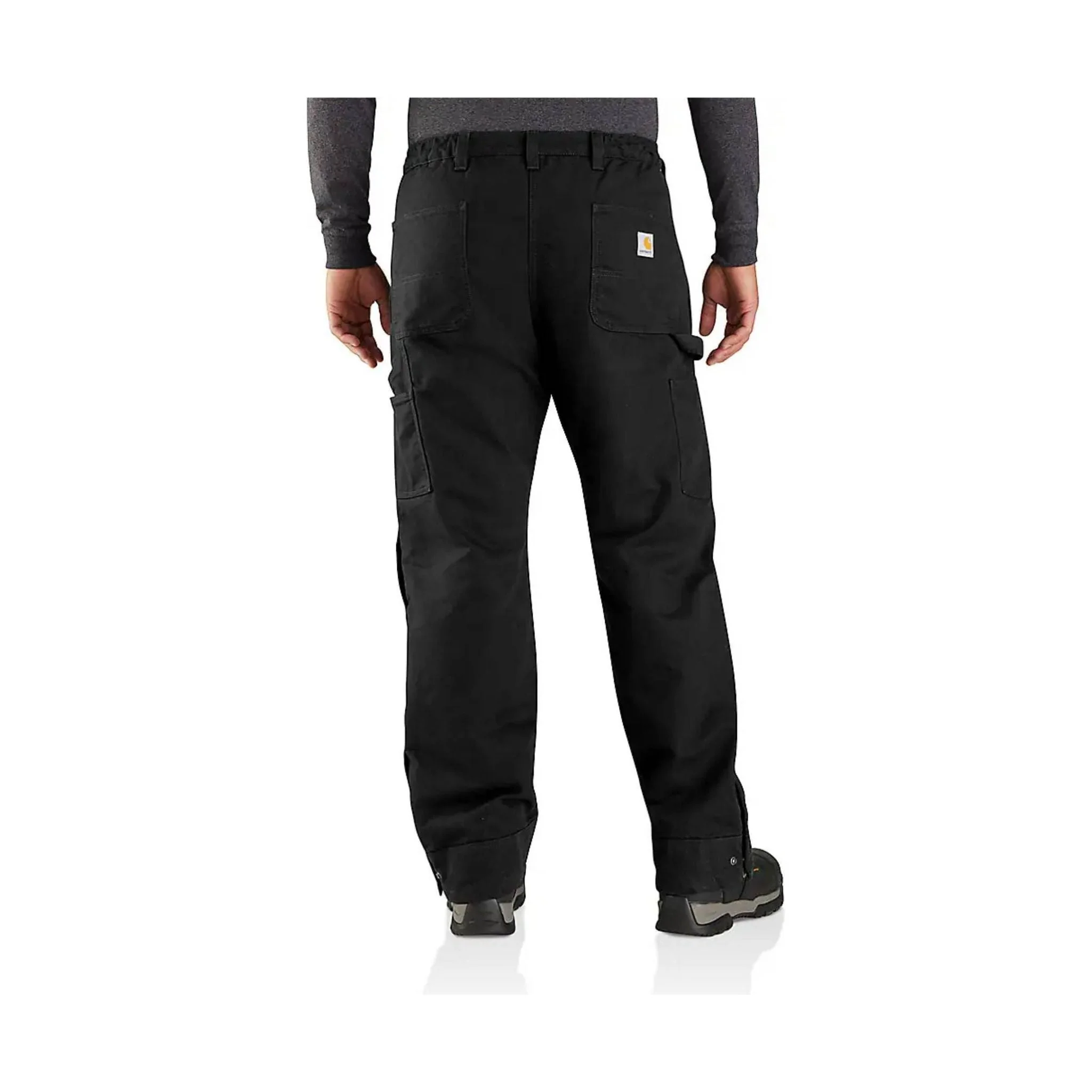 Carhartt Men's Loose Fit Washed Duck Insulated Pant - Black - Image 4