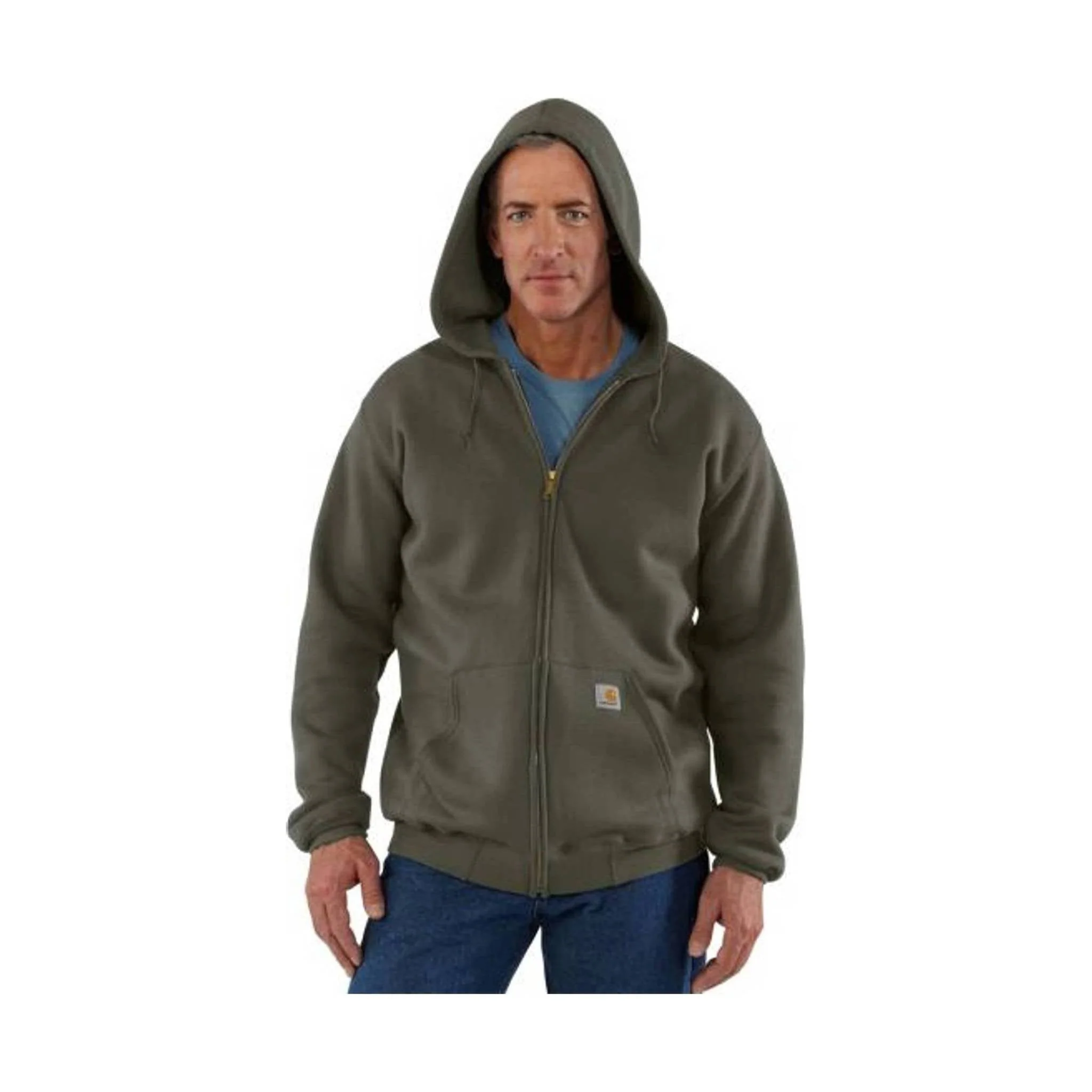 Carhartt Men's Midweight Hooded Zip-Front Sweatshirt - Moss - Image 2