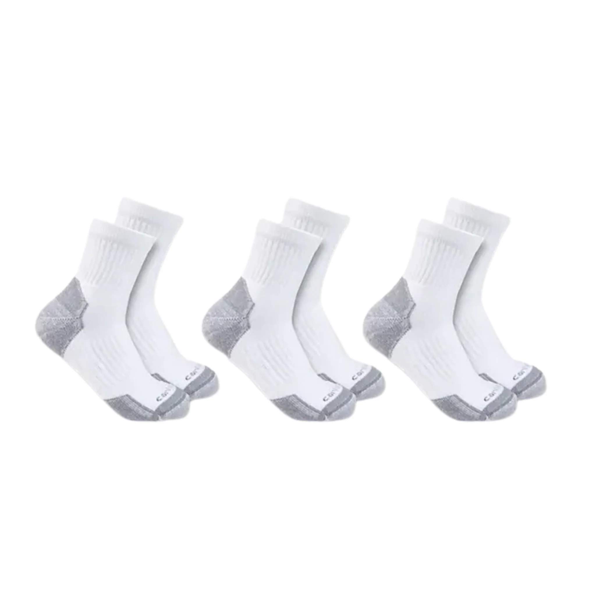 Carhartt Men's Midweight Quarter Sock 3 Pack - White