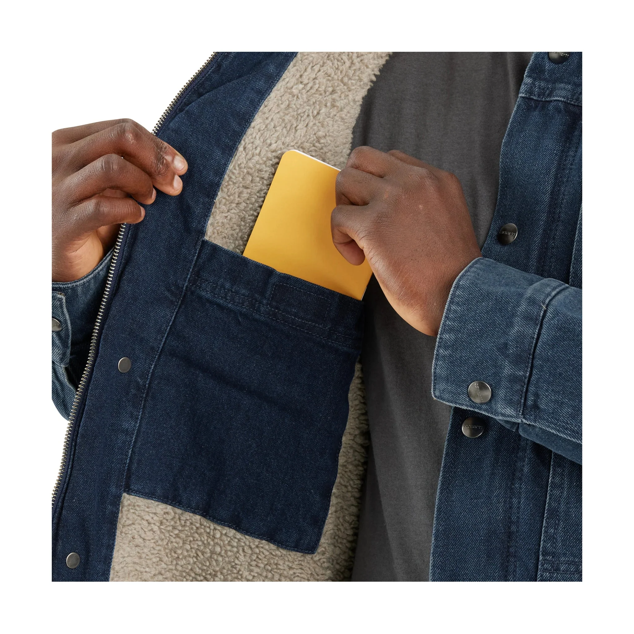 Carhartt Men's Relaxed Fit Denim Sherpa Lined Jacket - Beech - Image 2