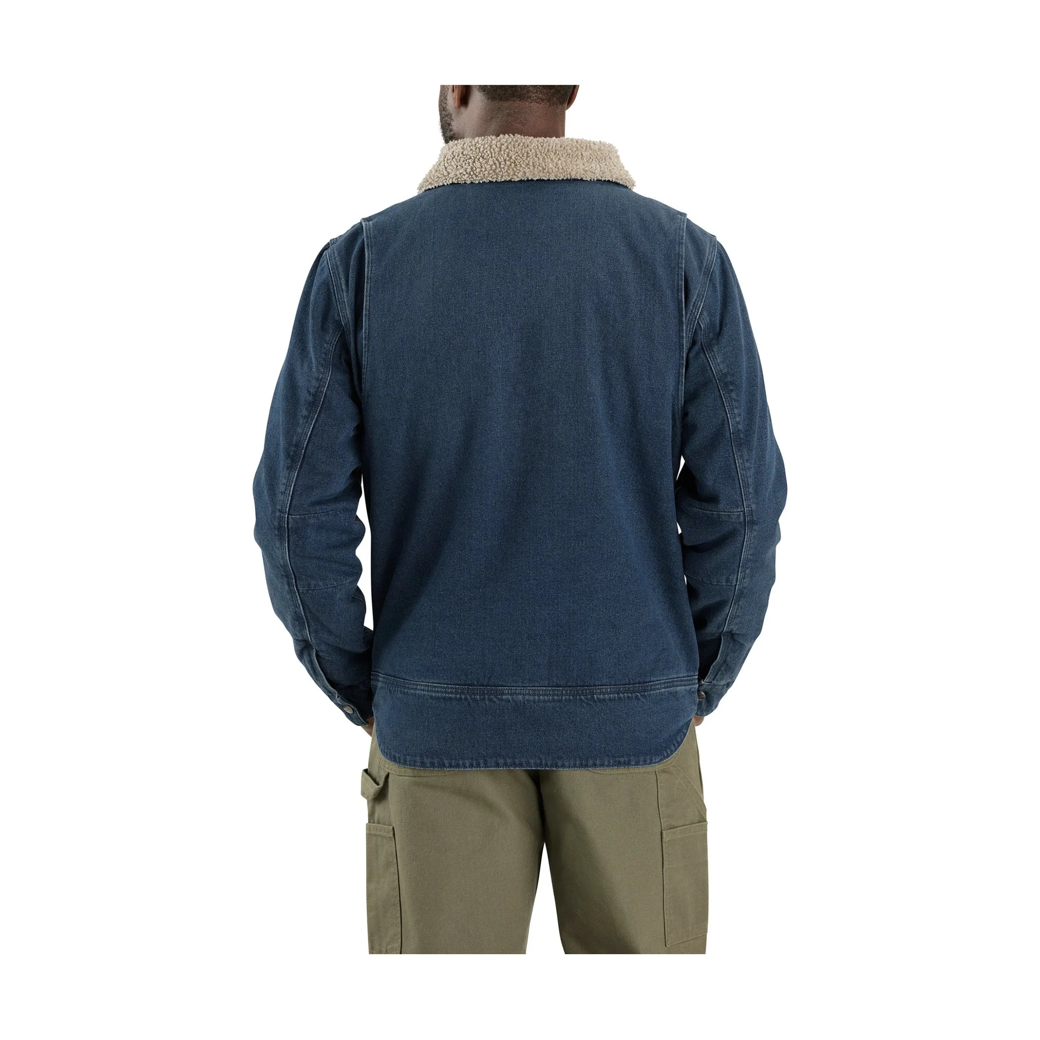 Carhartt Men's Relaxed Fit Denim Sherpa Lined Jacket - Beech - Image 4