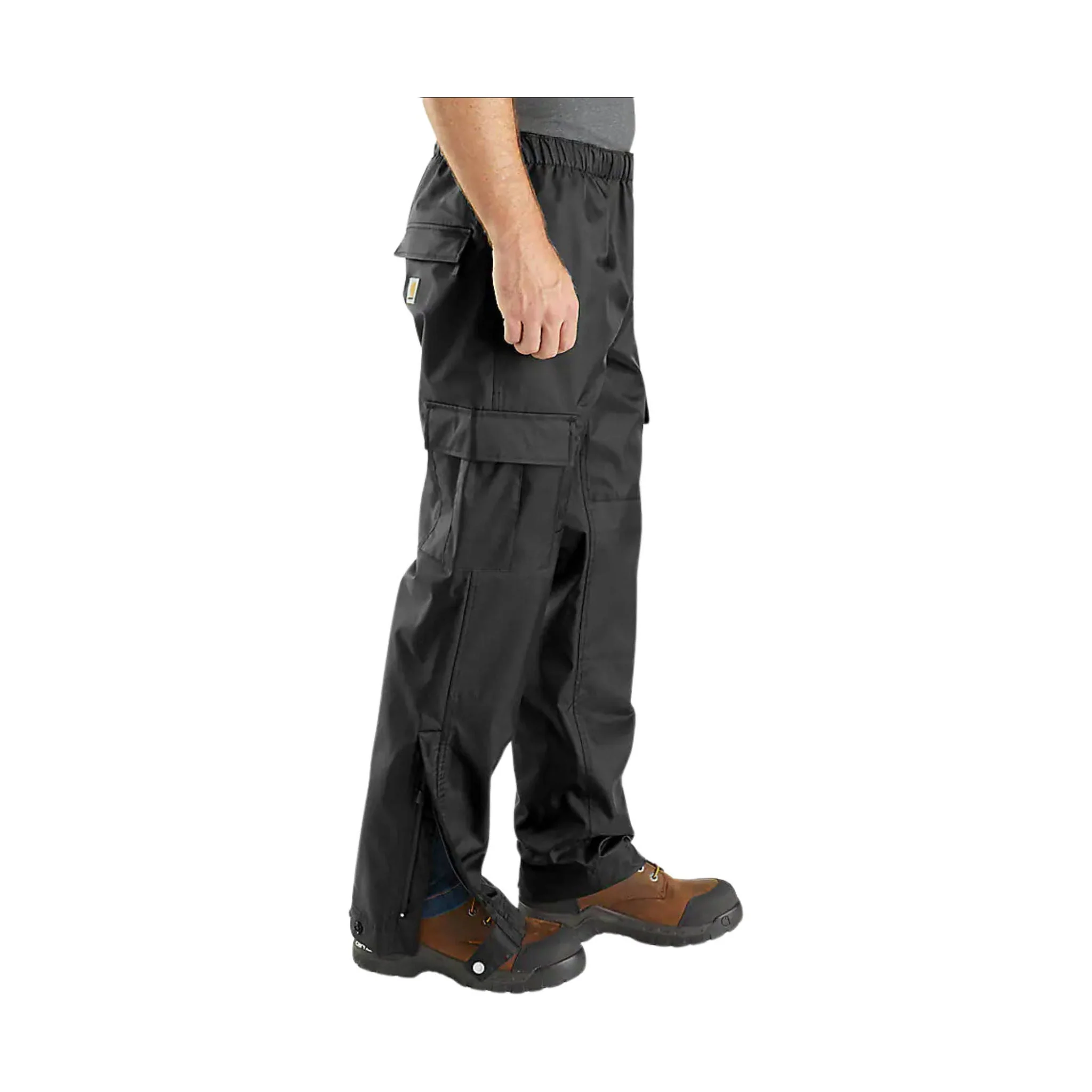 Carhartt Men's Relaxed Fit Midweight Rain Pant - Black - Image 2