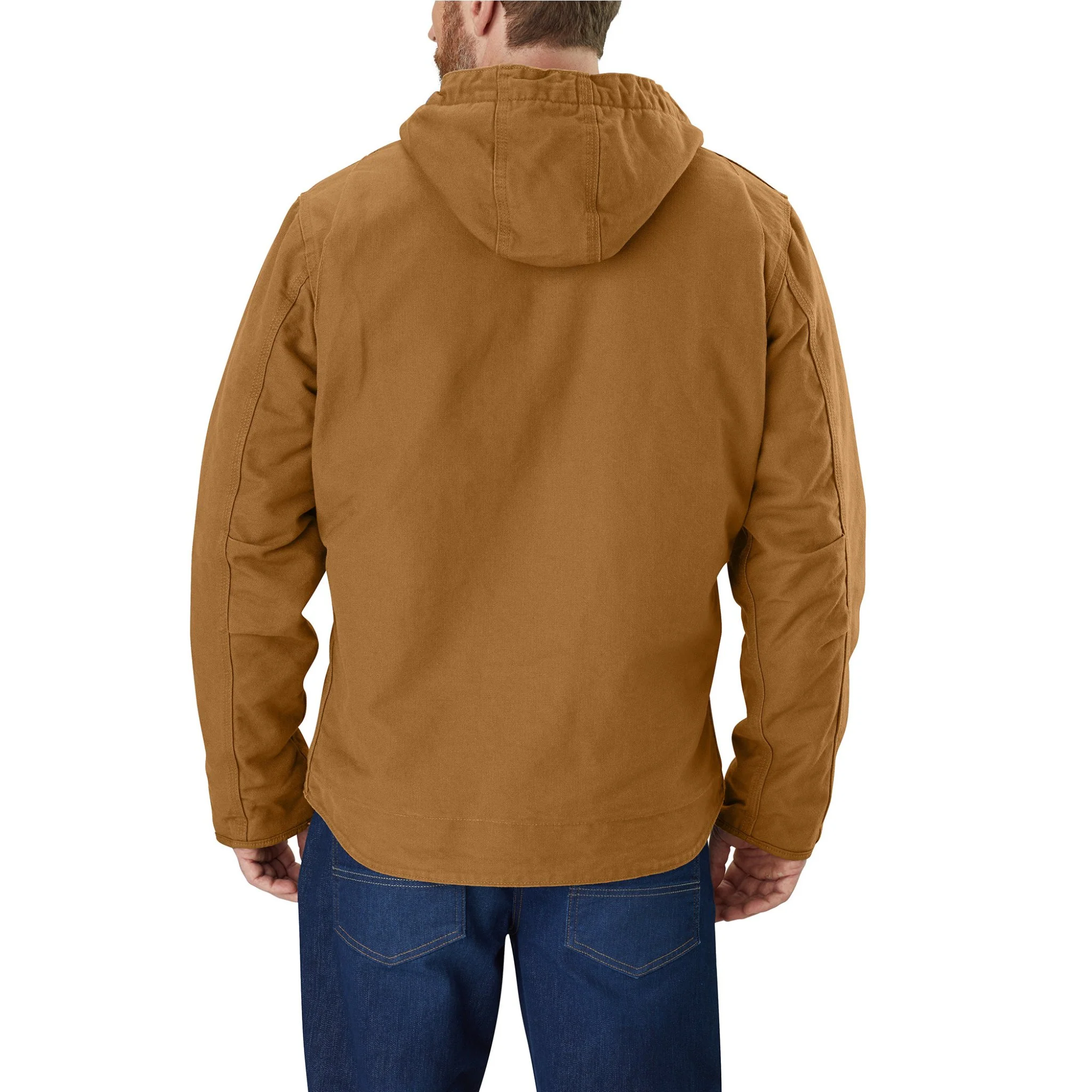 Carhartt Men's Relaxed Fit Washed Duck Sherpa Lined Jacket - Brown - Image 2