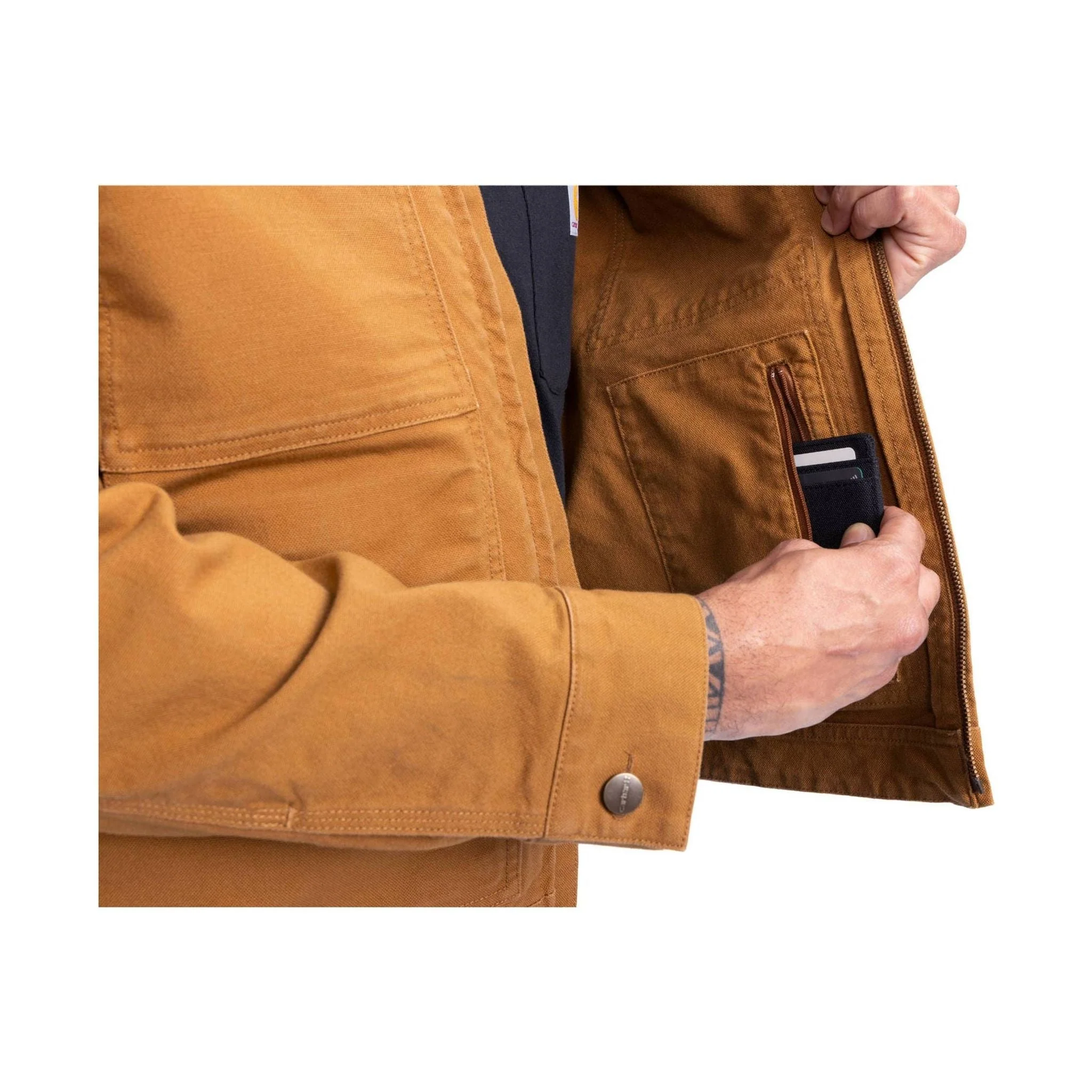 Carhartt Men's Rugged Flex Relaxed Fit Duck Jacket - Carhartt Brown - Image 3