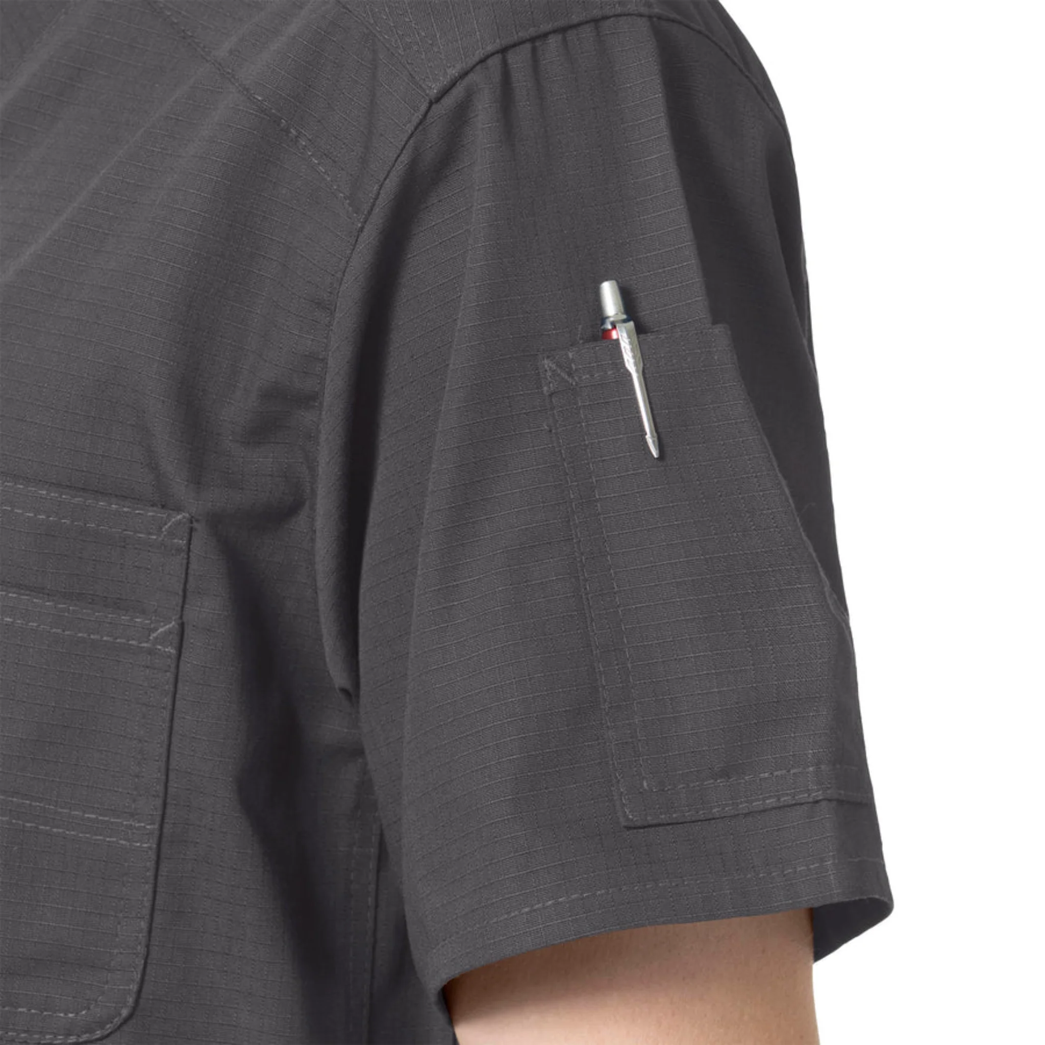 Carhartt Men's Rugged Flex Ripstop 6 Pocket Scrub Top - Dark Pewter - Image 4