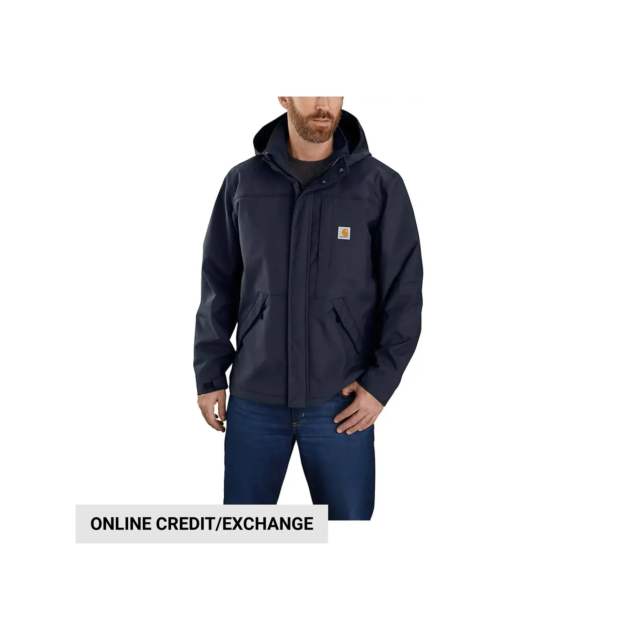 Carhartt Men's Storm Defender Loose Fit Heavy Weight Rain Jacket - Navy