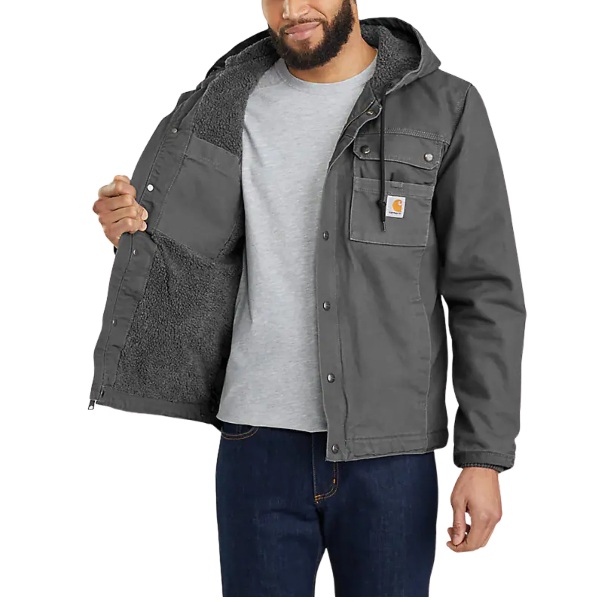 Carhartt Men's Washed Bartlett Jacket - Gravel - Image 2