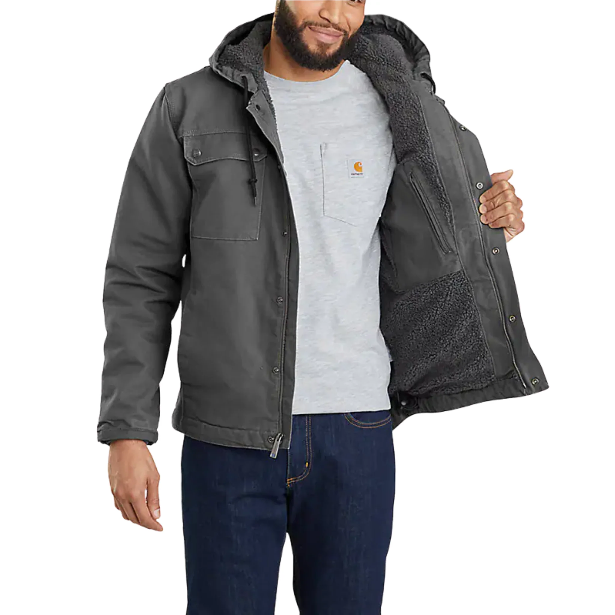 Carhartt Men's Washed Bartlett Jacket - Gravel - Image 3