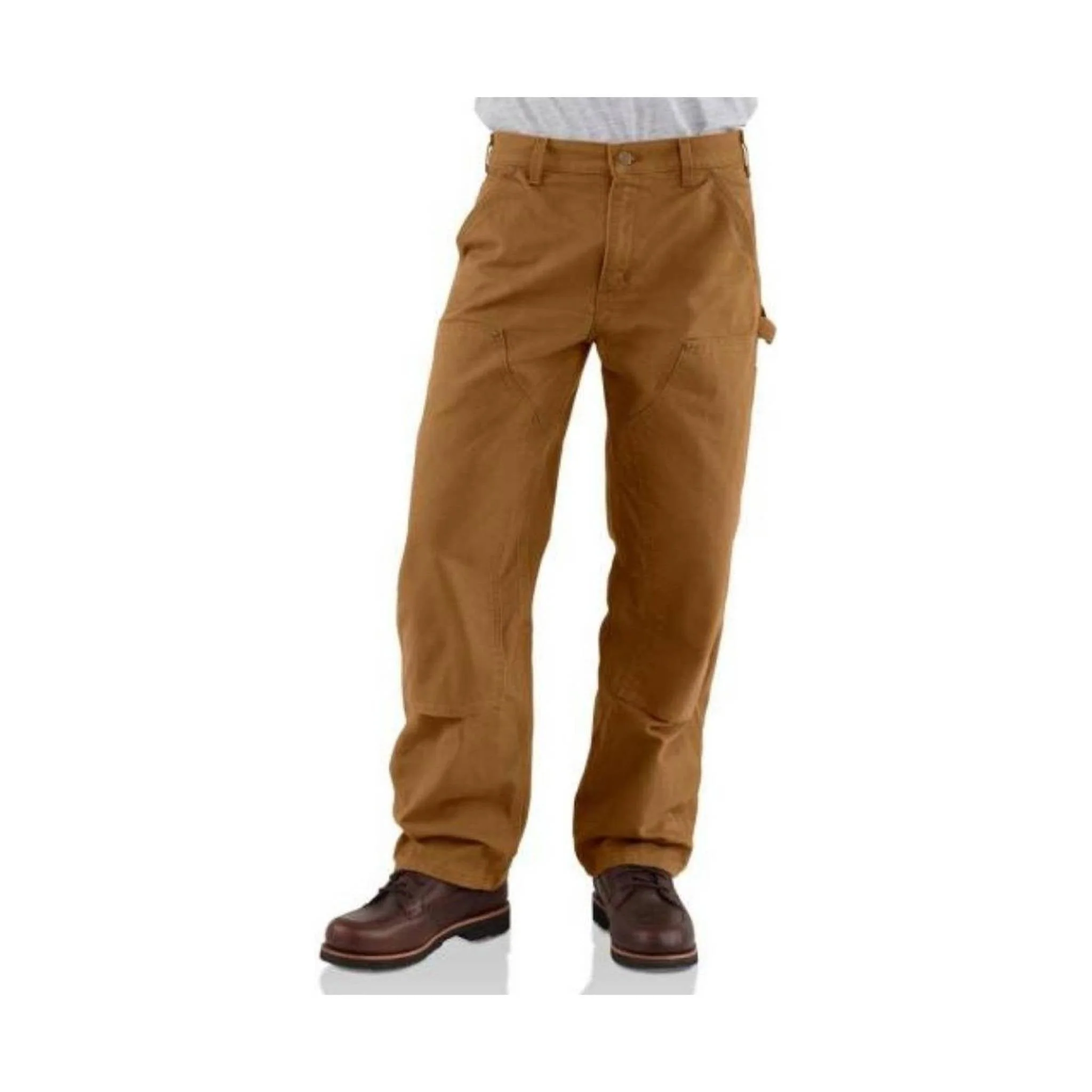 Carhartt Men's Washed Duck Double Front Work Dungaree - Brown