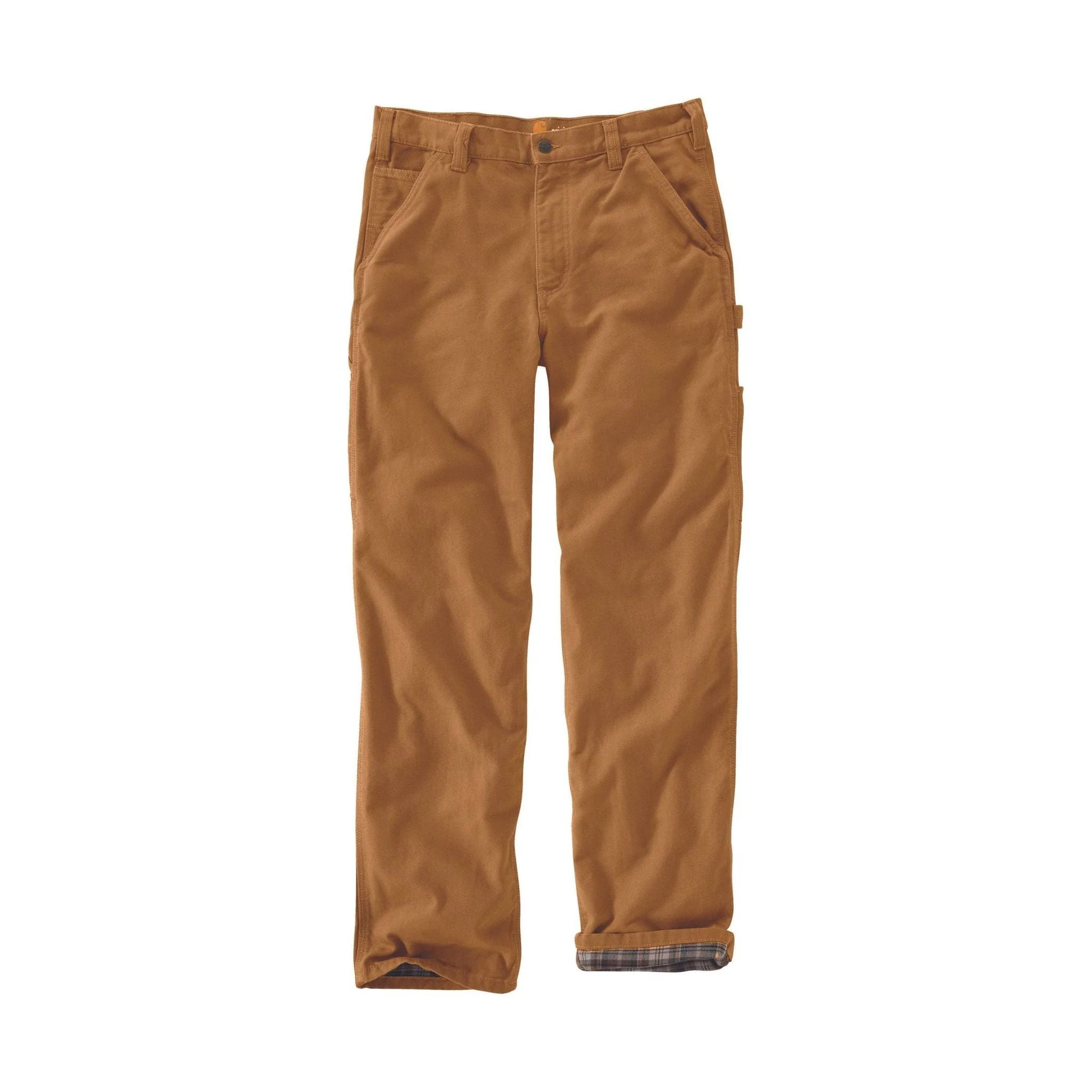 Carhartt Men's Washed Duck Flannel Lined Dungaree - Brown - Image 4