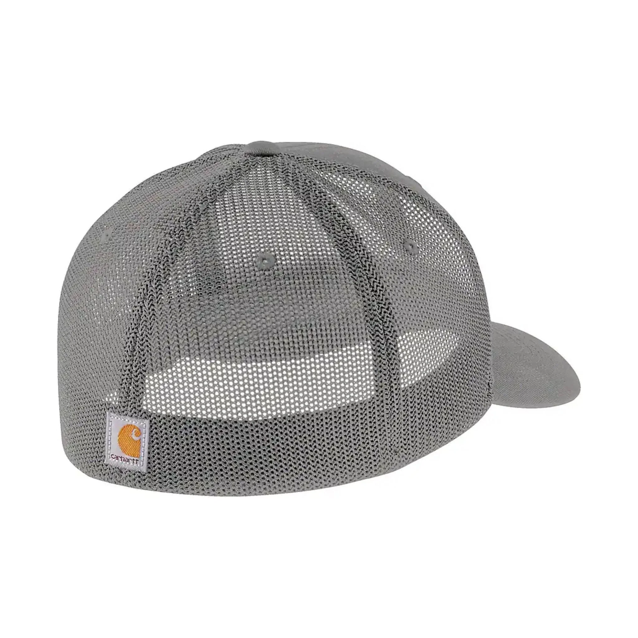 Carhartt Rugged Flex Fitted Canvas Mesh Back Logo Graphic Cap - Asphalt - Image 2