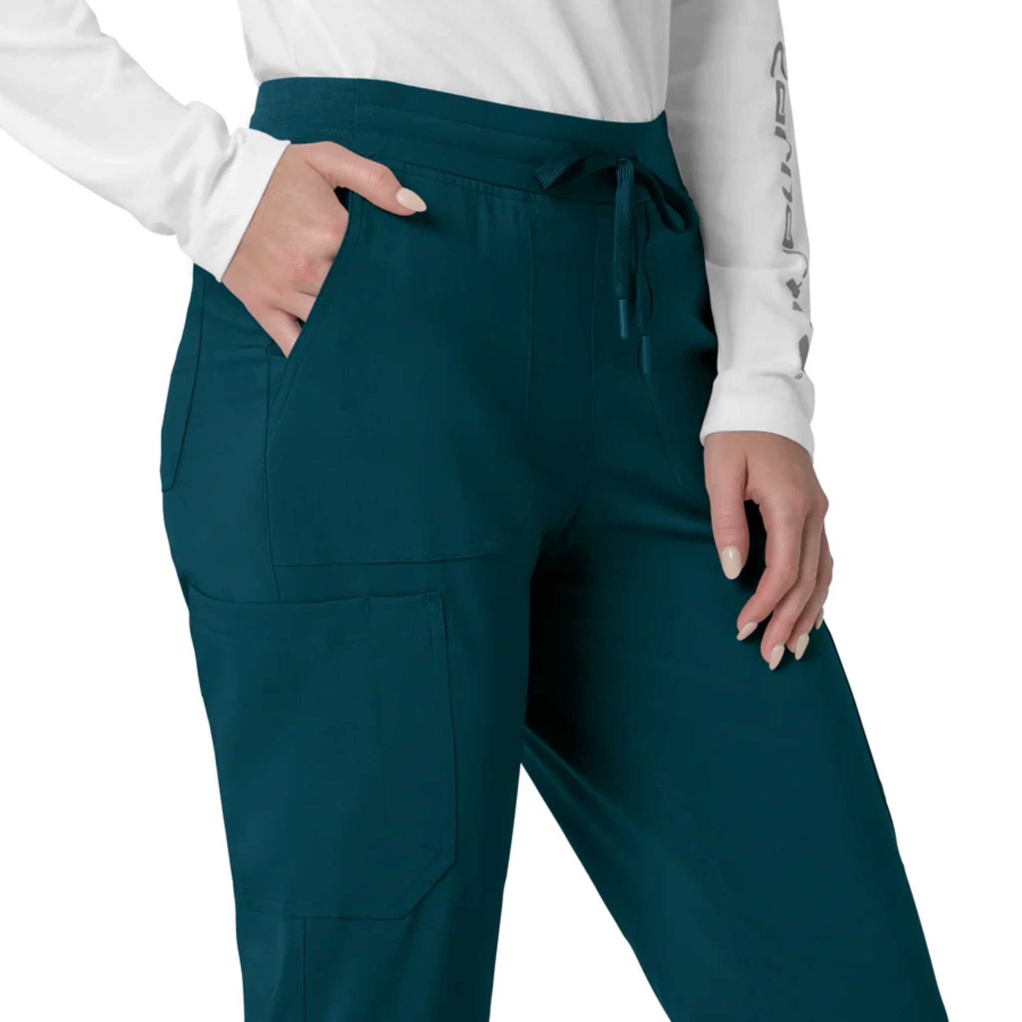 Carhartt Women's Force Cross Flex Cargo Jogger Scrub Pant - Caribbean - Image 2