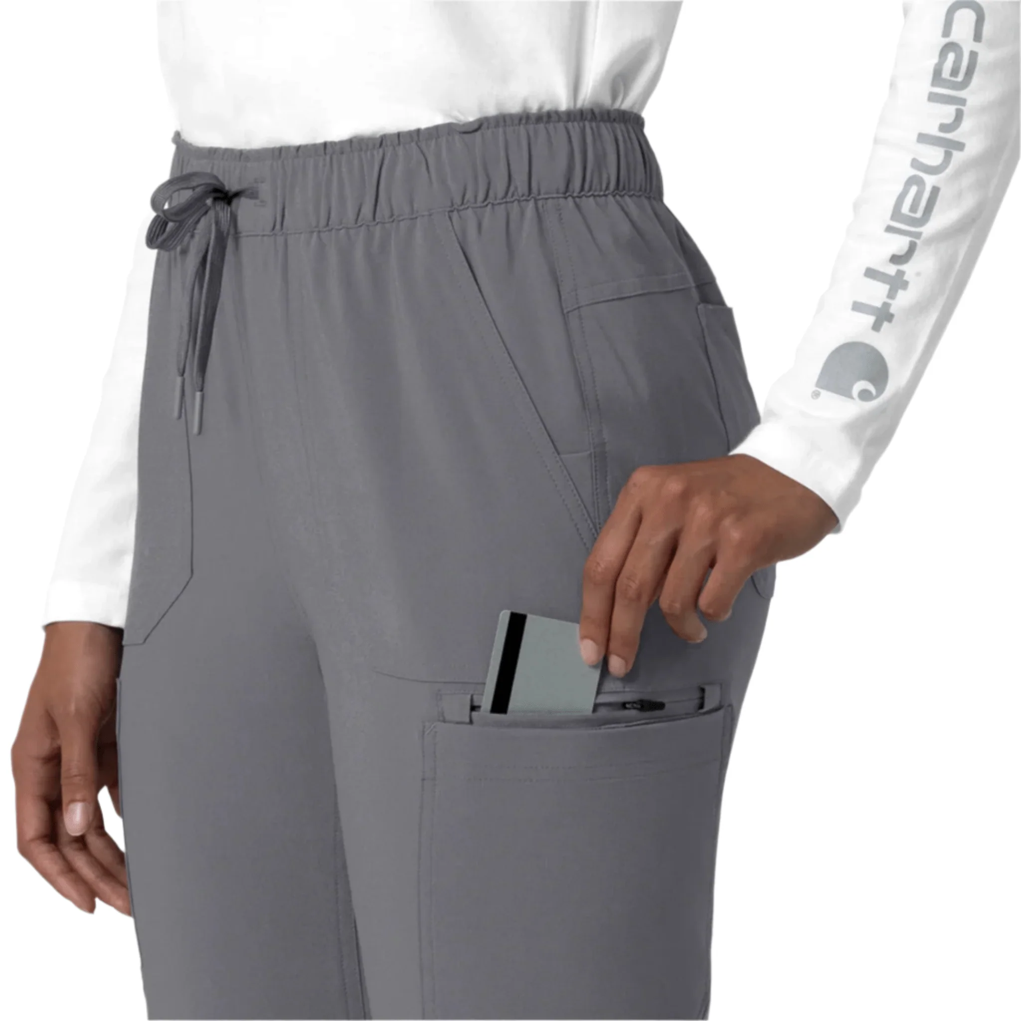 Carhartt Women's Force Cross Flex Straight Leg Cargo Scrub Pant - Pewter - Image 4