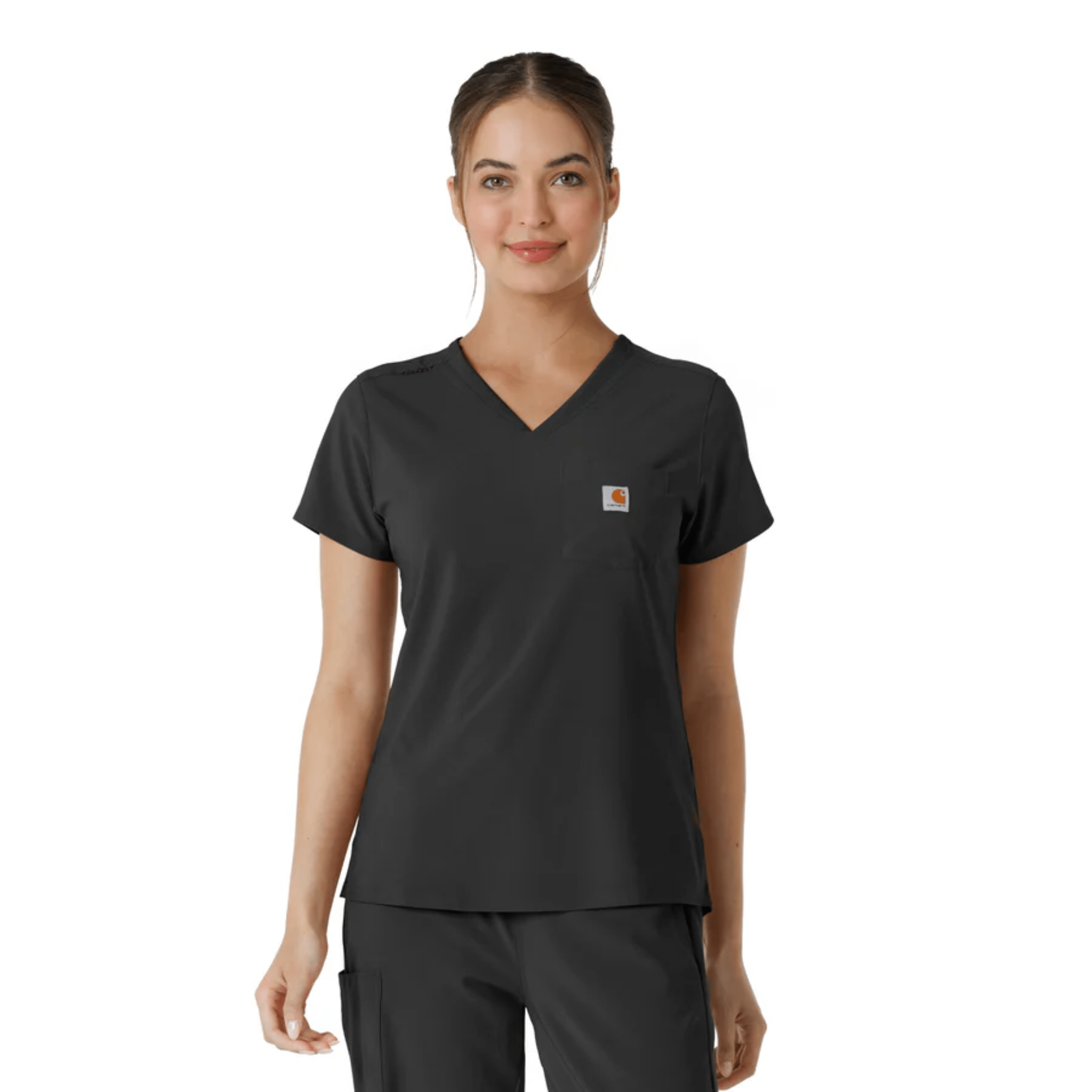 Carhartt Women's Force Cross Flex Tuck In Scrub Top - Black