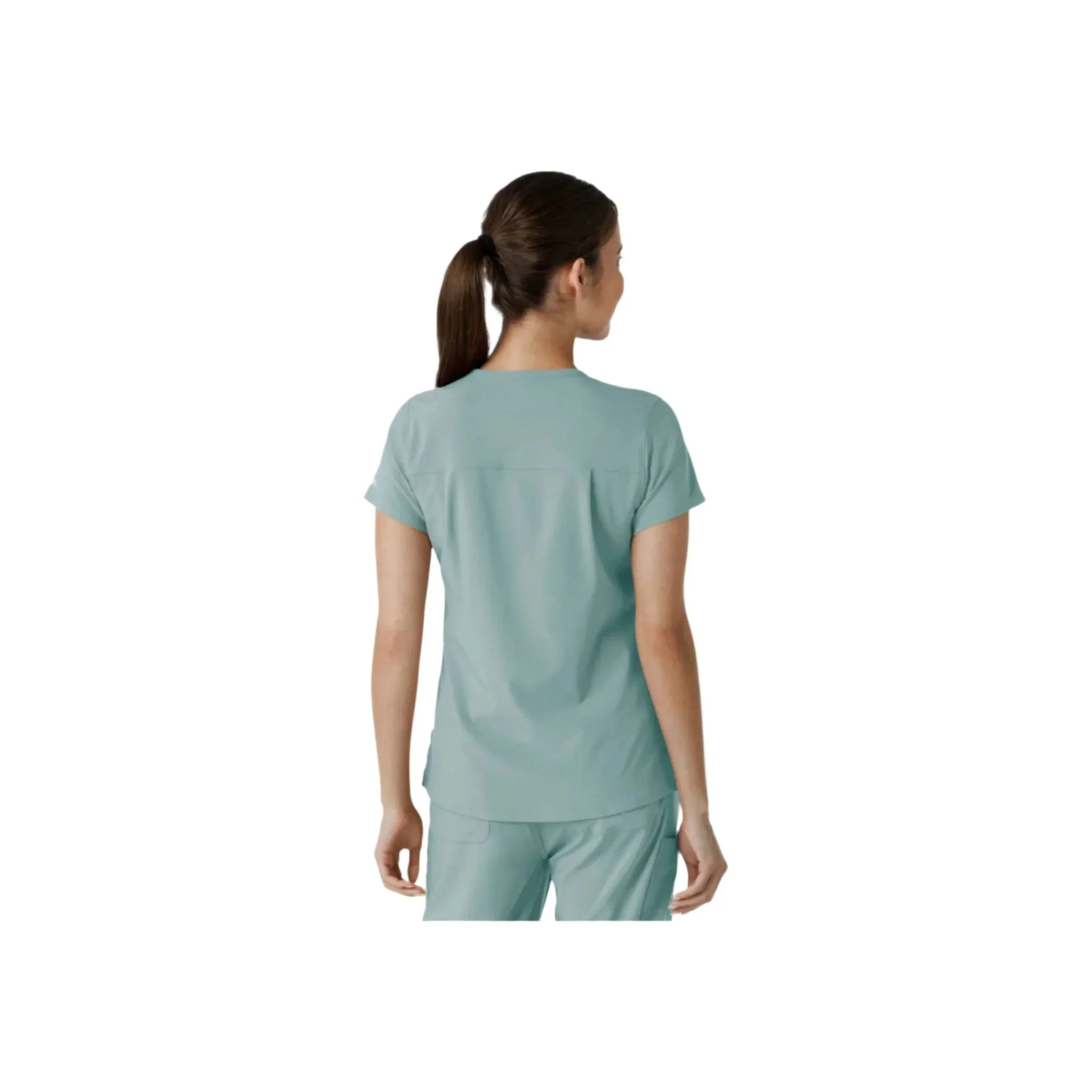 Carhartt Women's Force Cross Flex Tuck In Scrub Top - Summer Blue - Image 2
