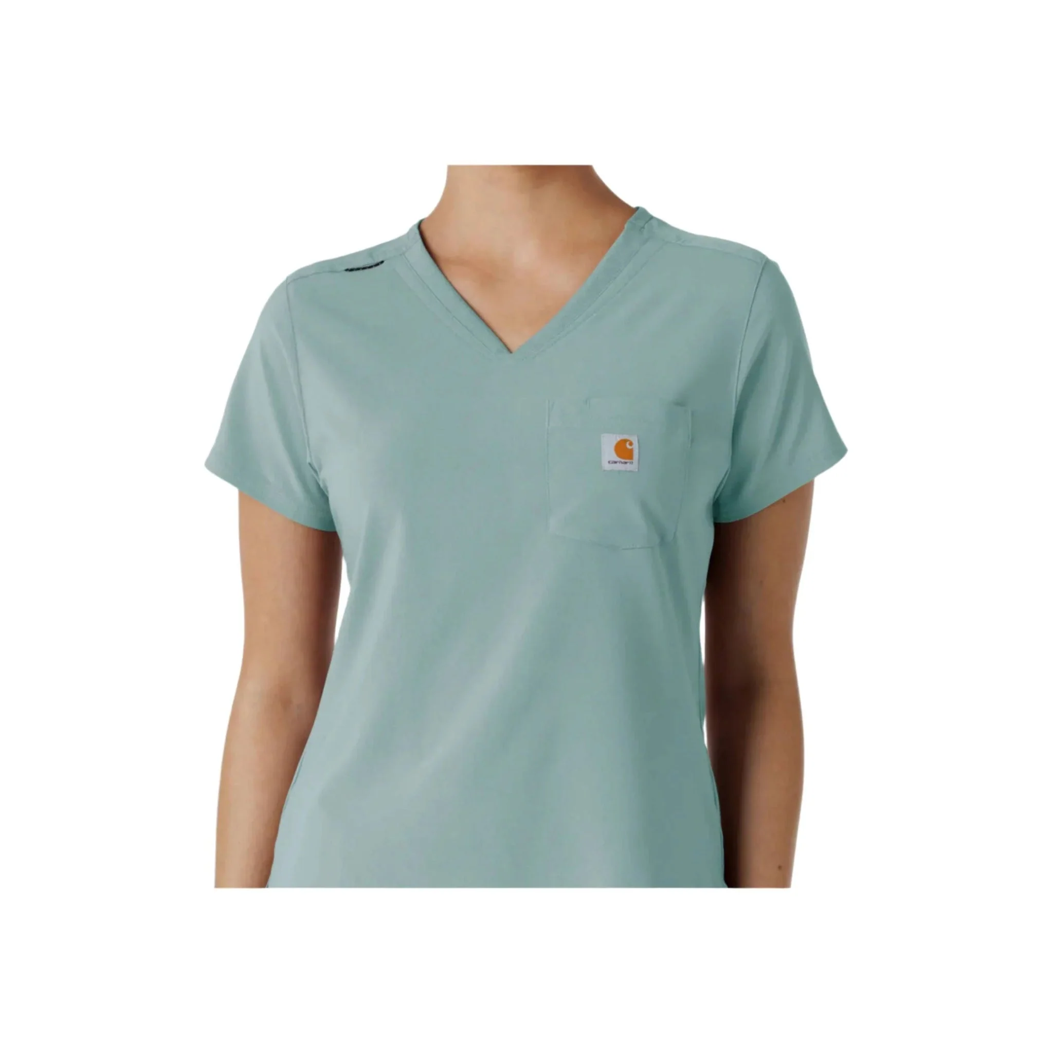 Carhartt Women's Force Cross Flex Tuck In Scrub Top - Summer Blue - Image 3