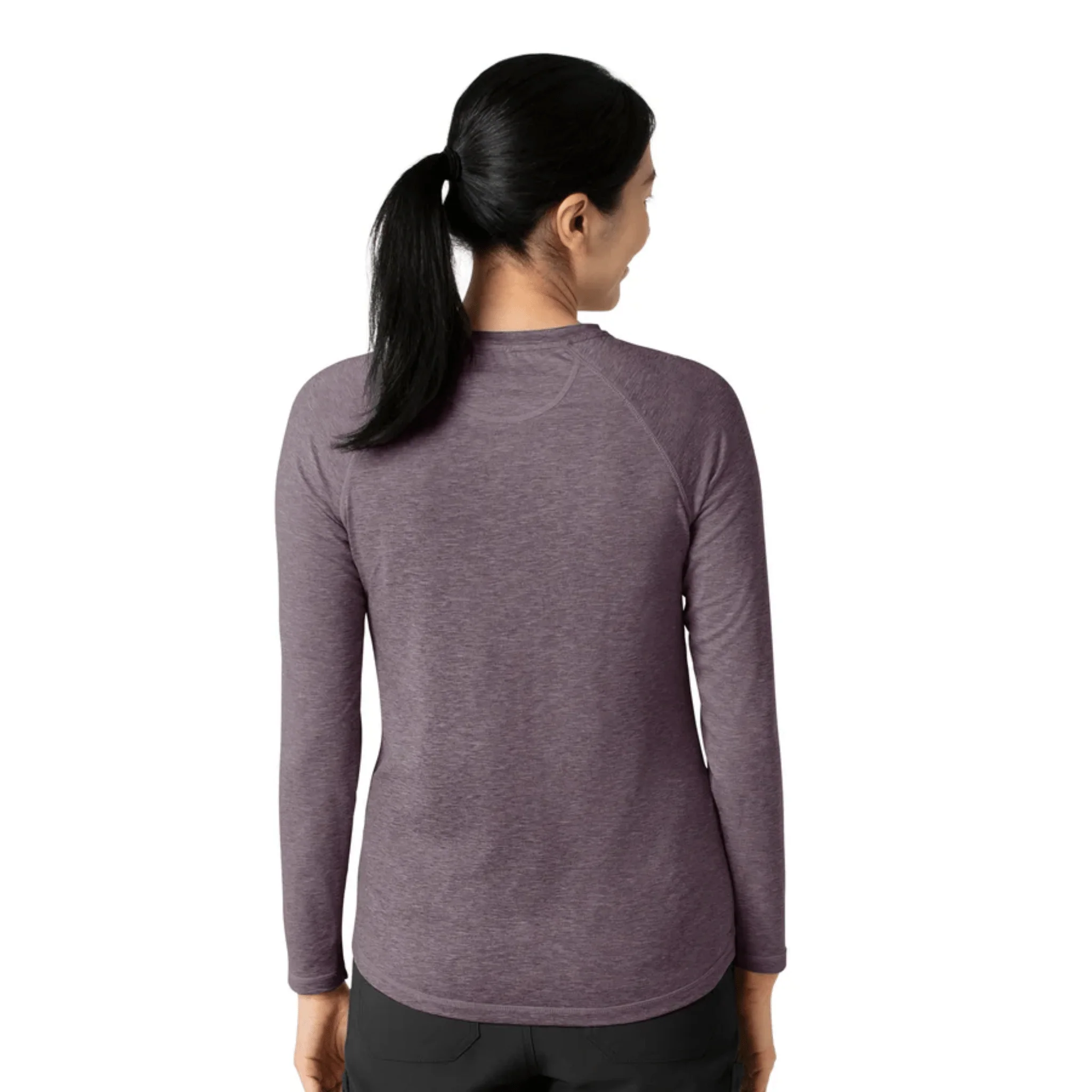 Carhartt Women's Force Performance Long Sleeve Scrub Tee - Black Plum Heather - Image 2