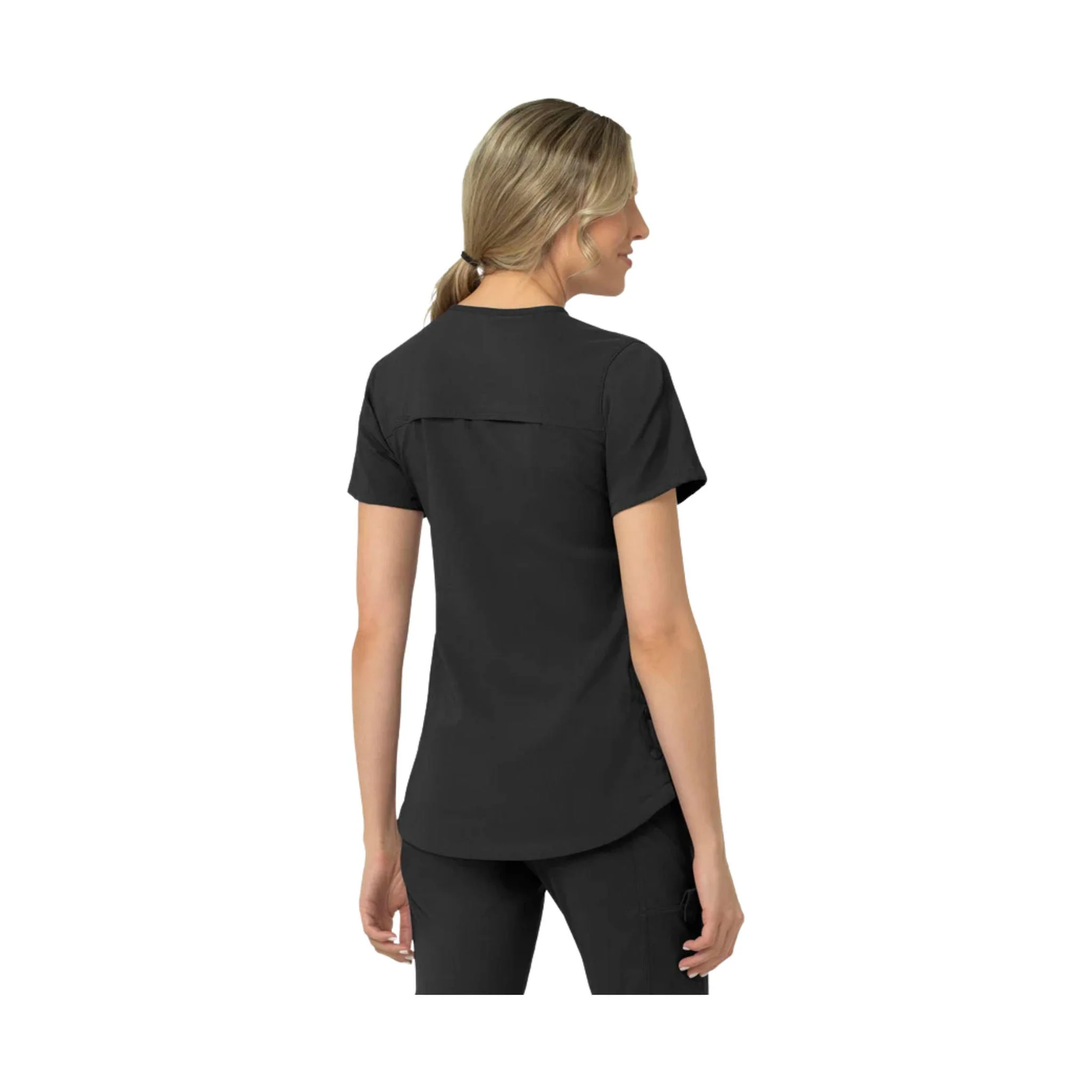 Carhartt Women's Rugged Flex Peak 4 Pocket V Neck Scrub Top - Black - Image 2