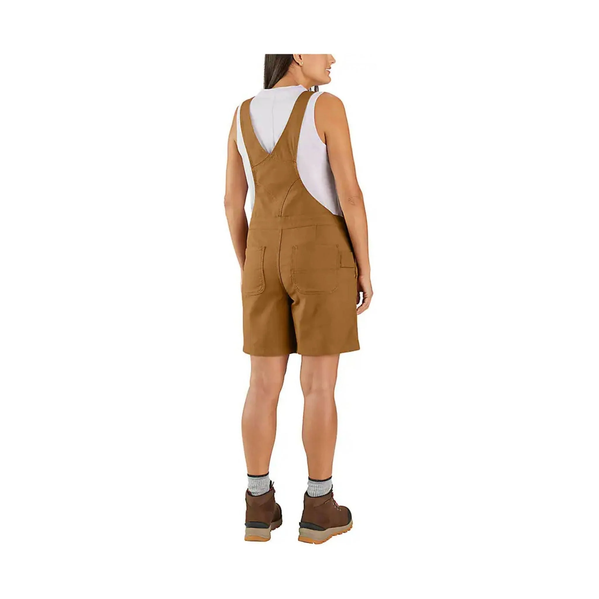 Carhartt Women's Rugged Flex Relaxed Fit Canvas Shortall - Carhartt Brown - Image 2