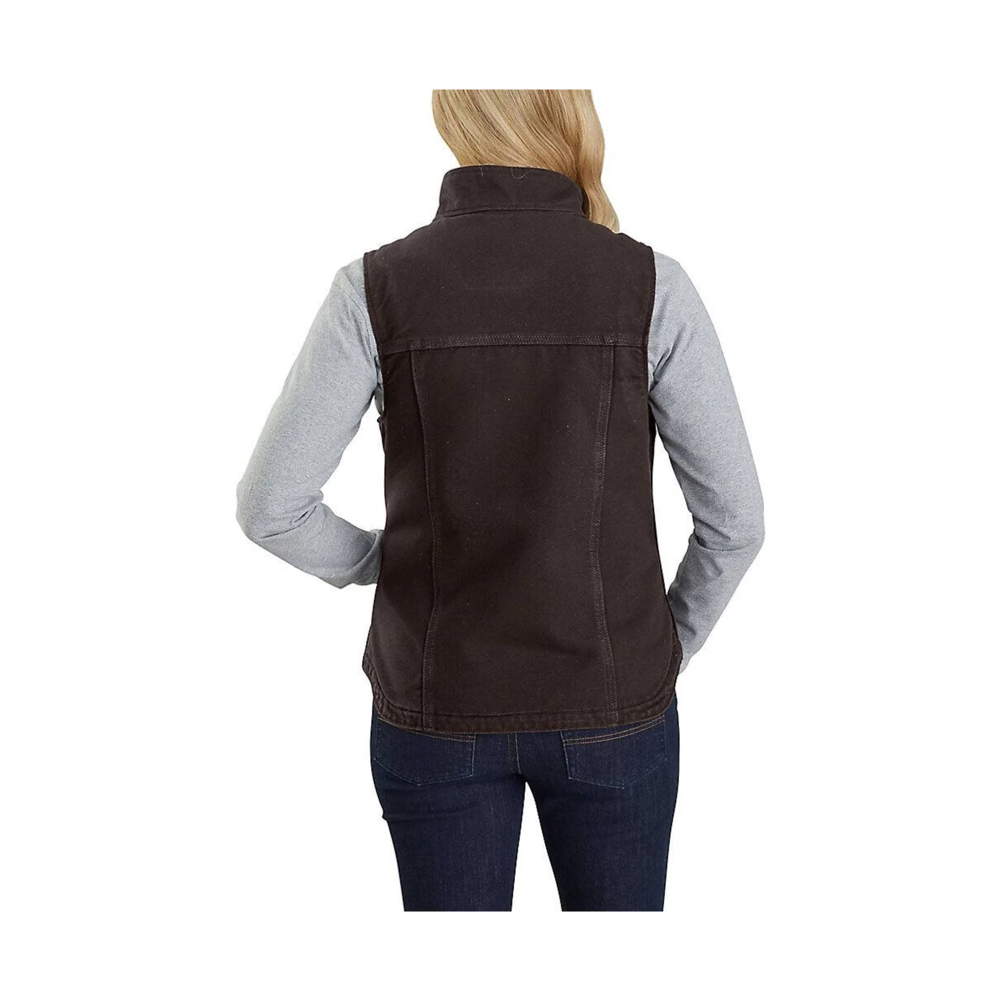 Carhartt Women's Sherpa Lined Vest Relaxed Fit - Dark Brown - Image 4