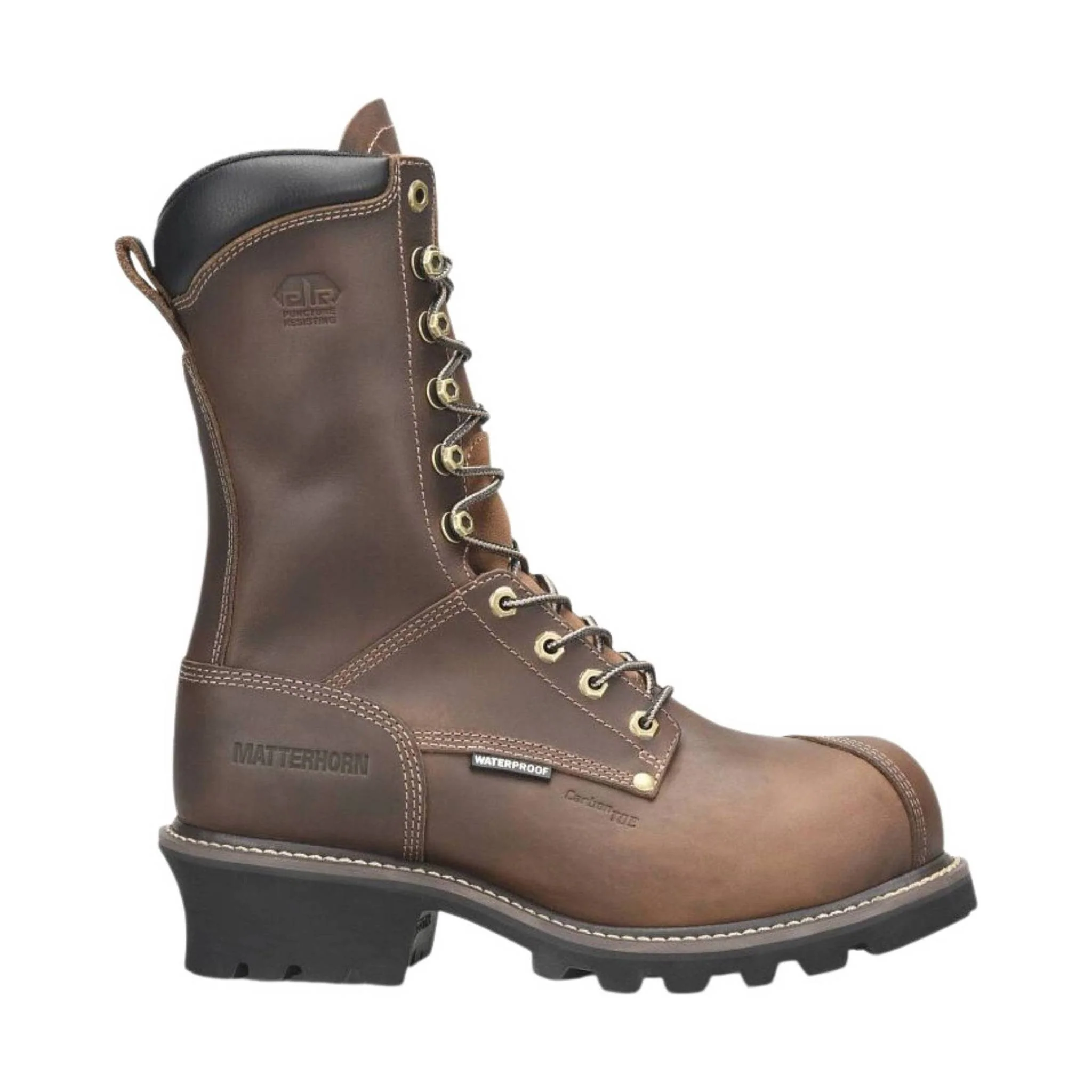 Carolina Men's Arc 10 Inch Logger Composite Toe Waterproof Work Boot - Dark Brown - Image 2