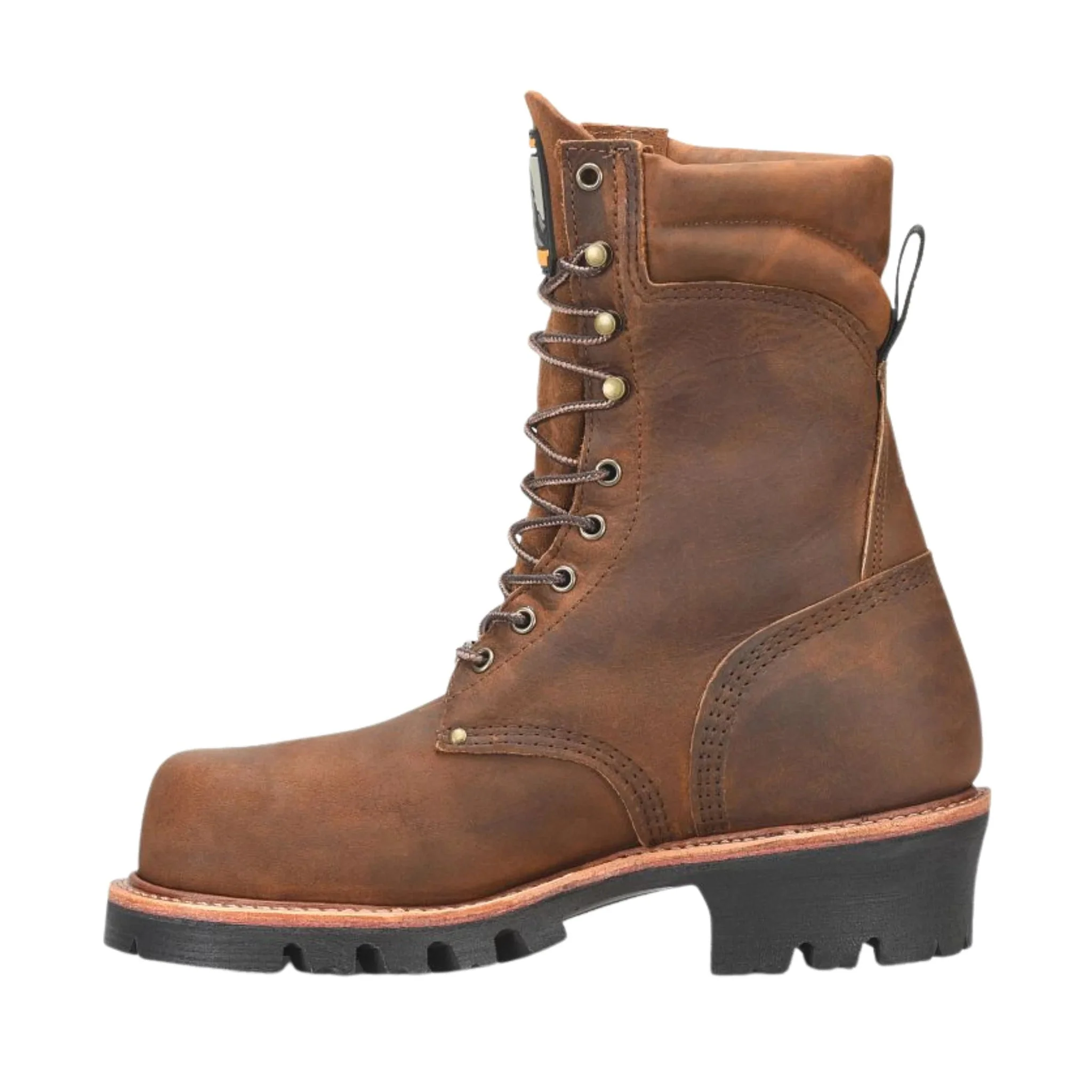 Carolina Men's Super Collar Composite Toe Logger Work Boots - Dark Brown - Image 3