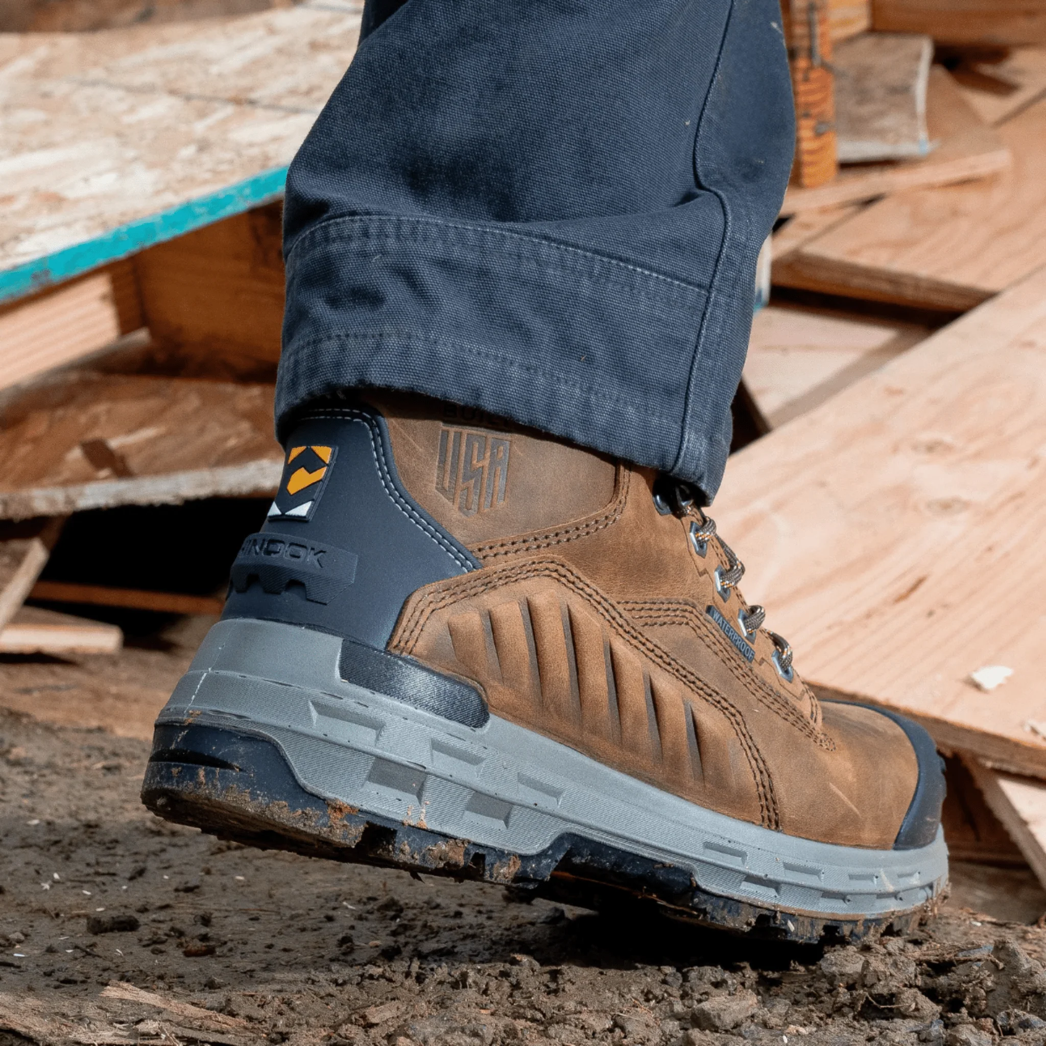 Chinook Men's Wildwood 6 Inch Waterproof Composite Toe Work Boots - Brown - Image 6
