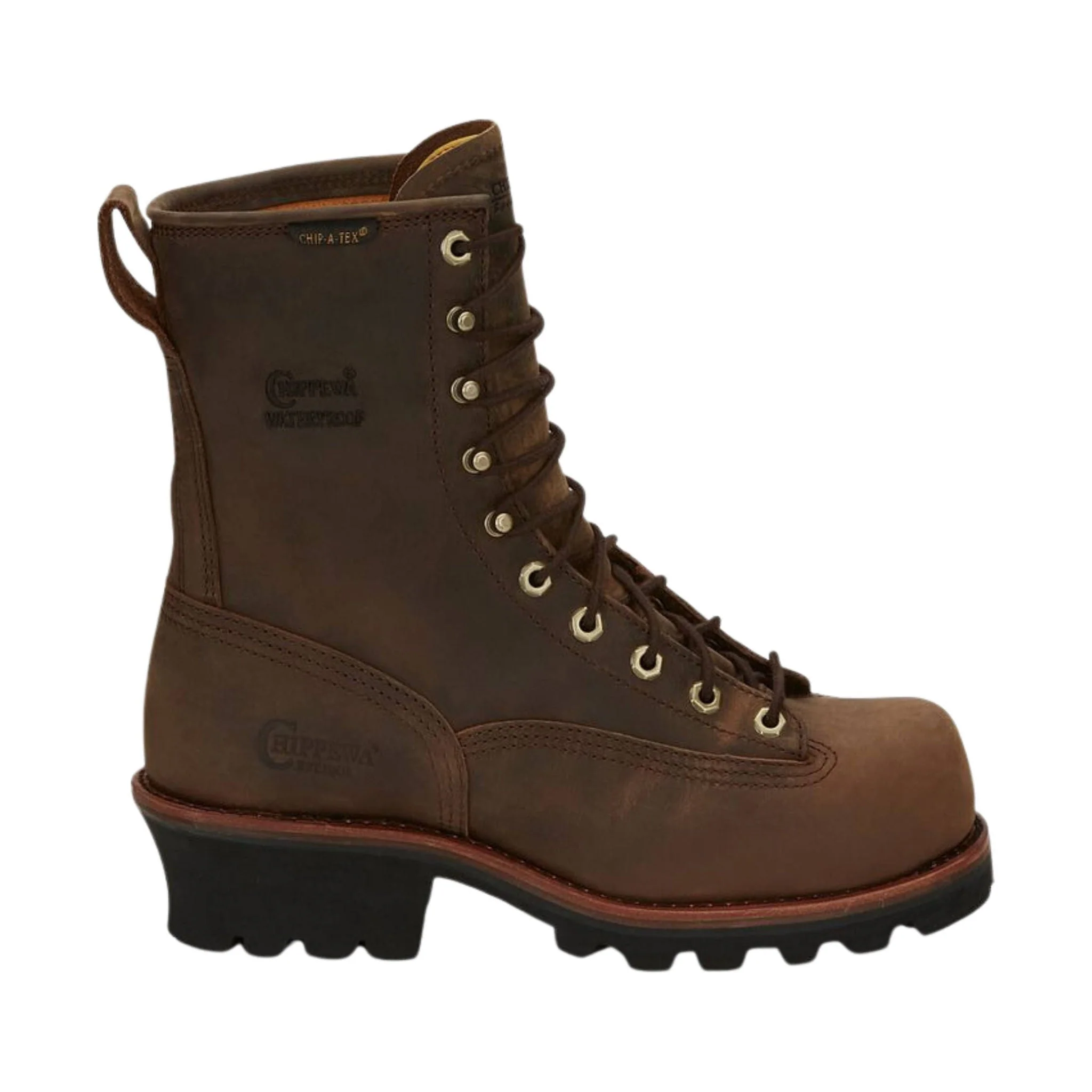 Chippewa Men's Paladin 8 Inch Waterproof Steel Toe Logger Work Boots - Brown - Image 2