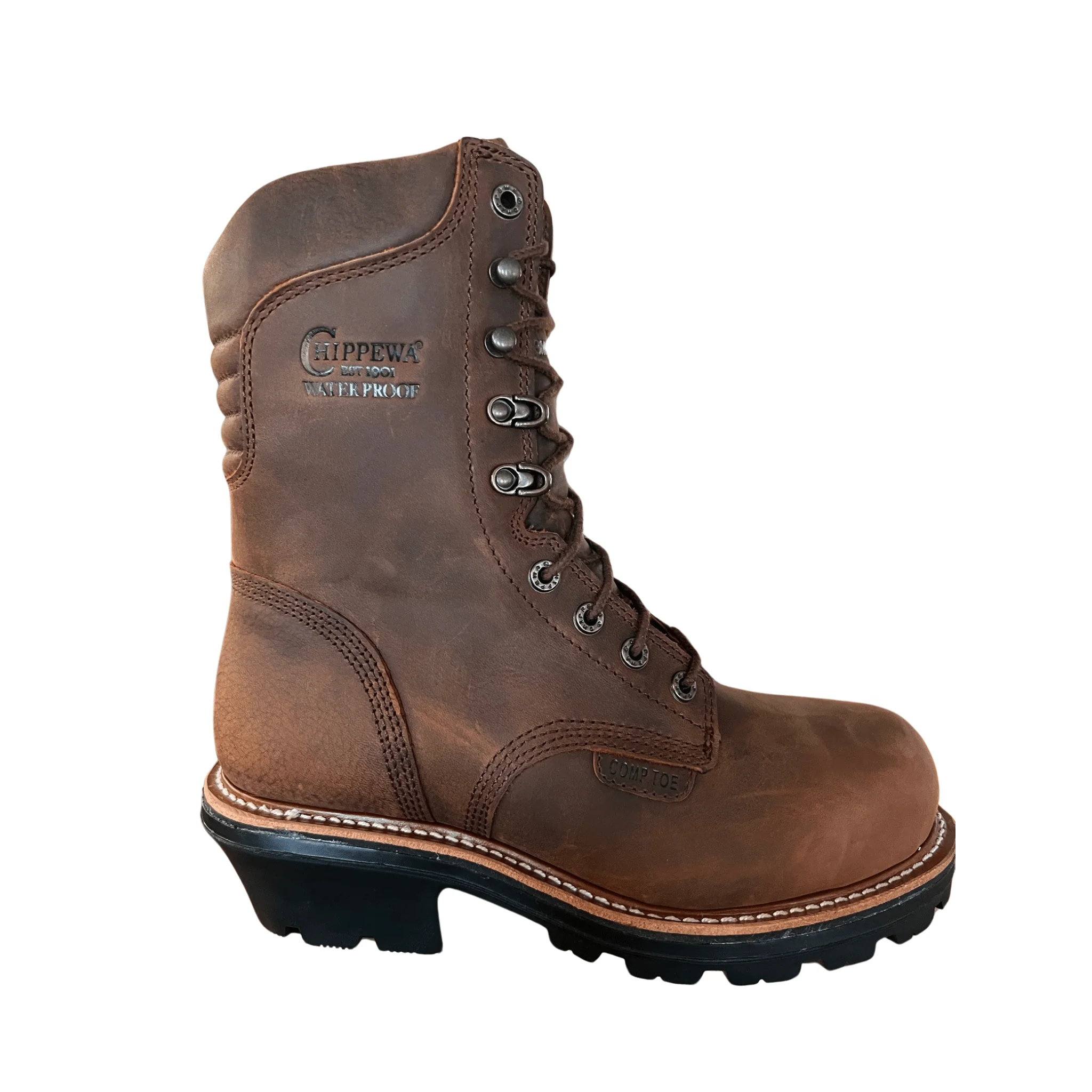 Chippewa Men's Thunderstruck 9 Inch Waterproof Insulated Composite Toe Logger Work Boots - Brown - Image 2