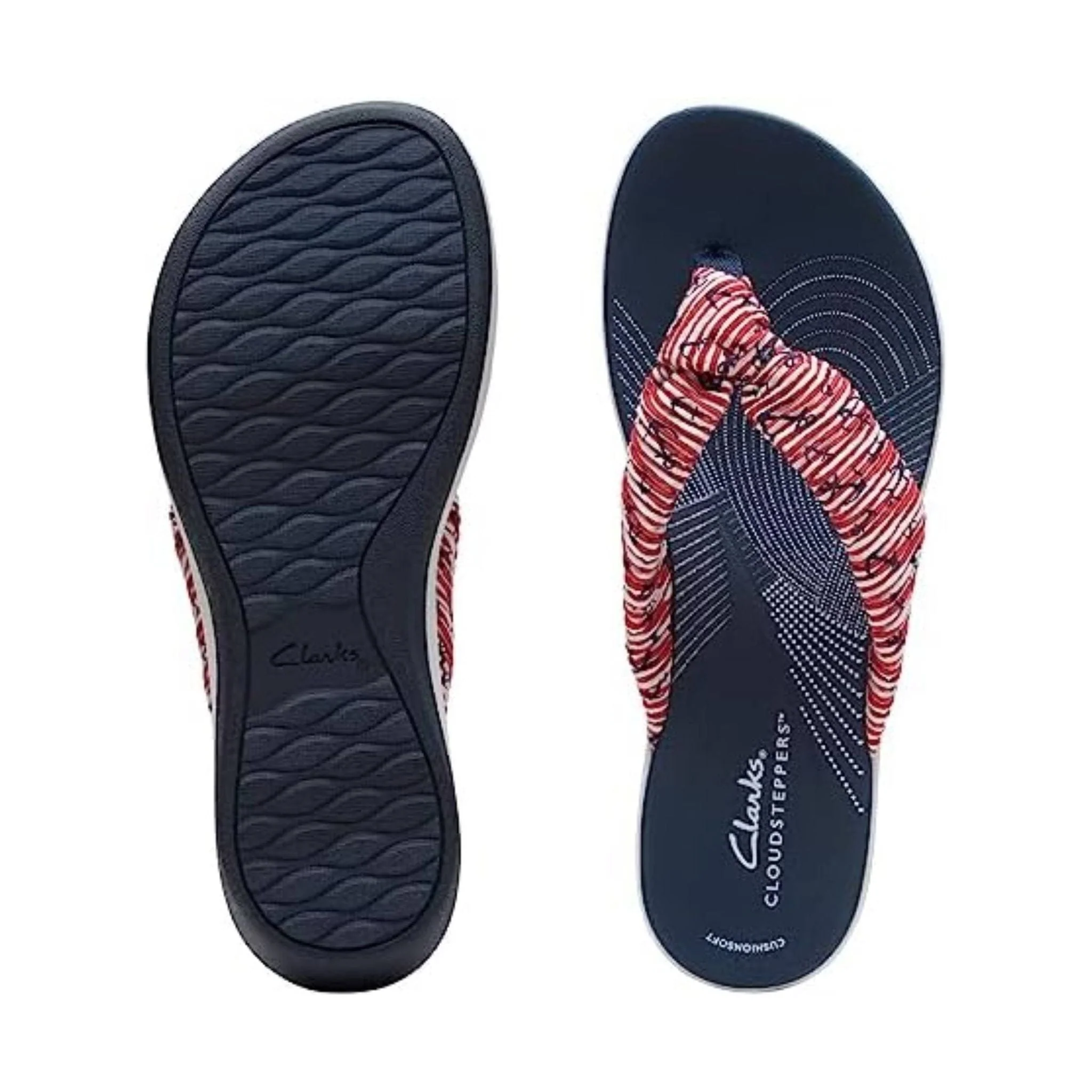 Clarks Women's Arla Glison Sandal - Red/White/Blue - Image 3