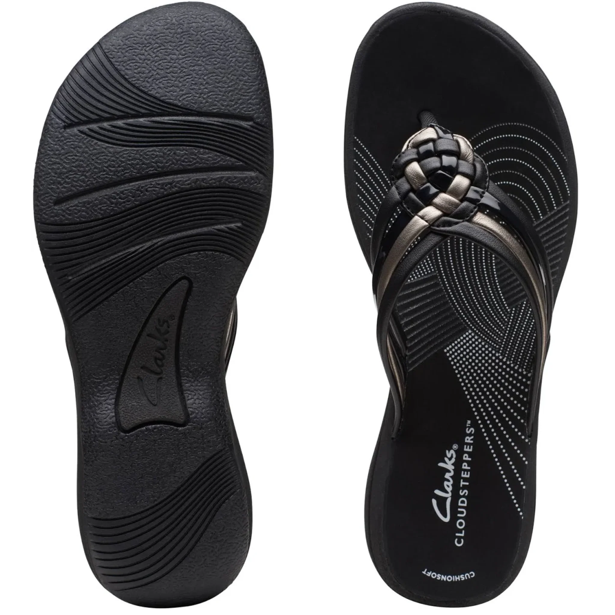 Clarks Women's Breezy Coral Sandal - Black Combo - Image 3