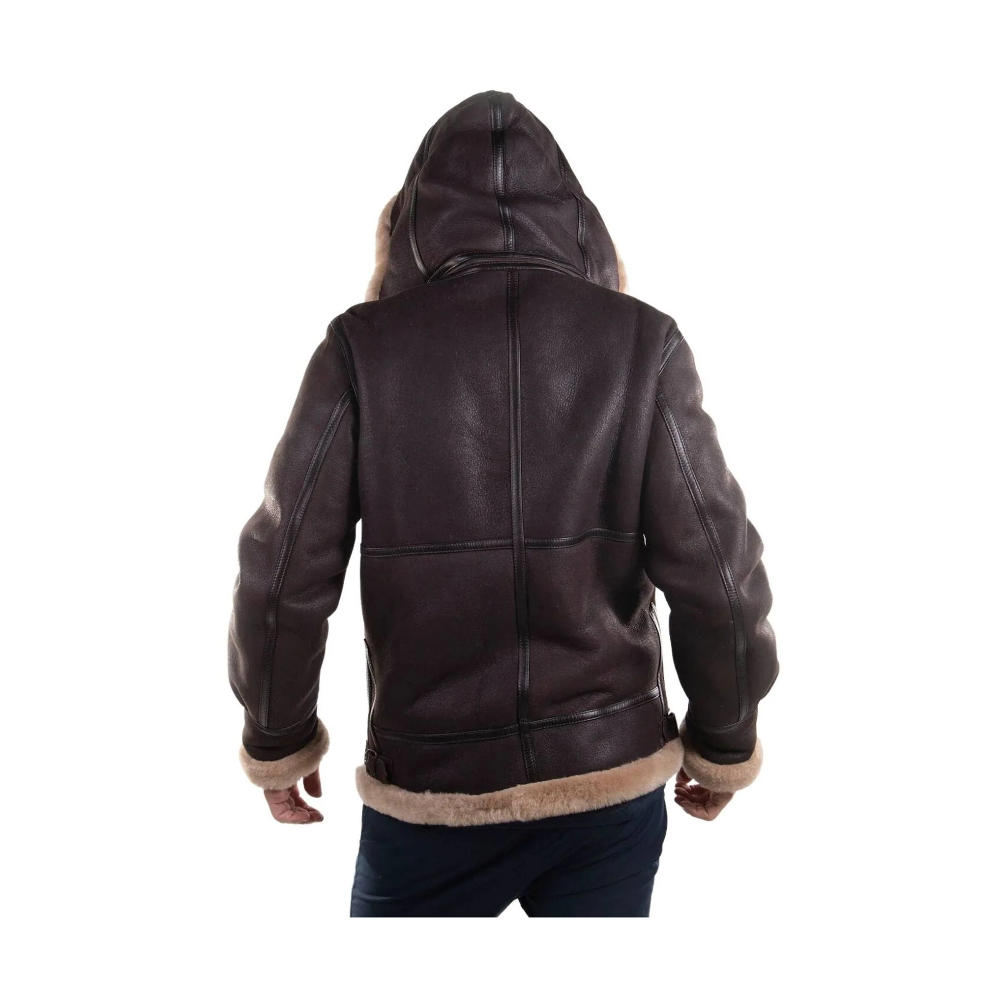 Cloud Nine Men's Sheepskin Bomber Jacket - Espresso - Image 3