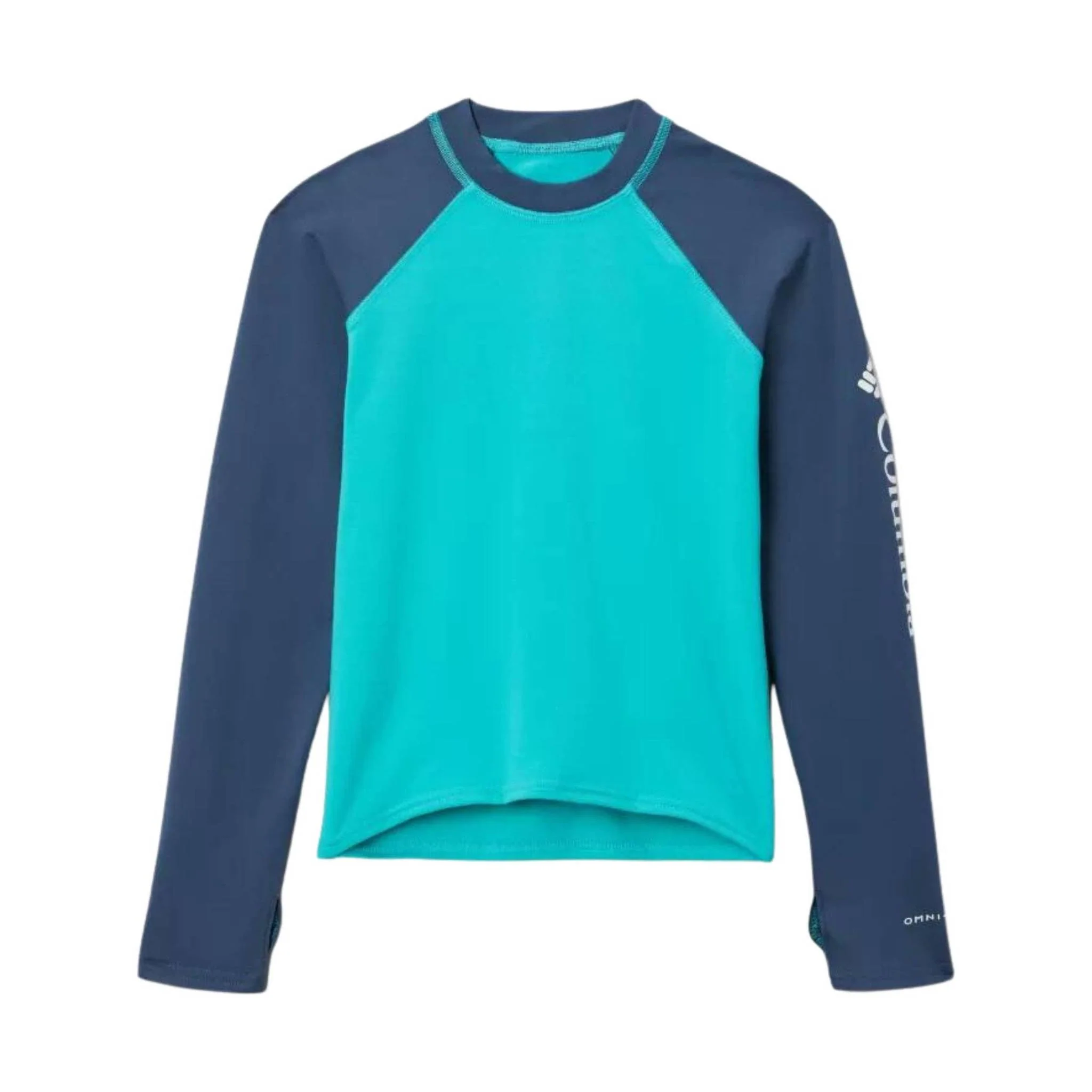 Columbia Kids' Sandy Shores Long Sleeve Sunguard Shirt - Bright Aqua/Dark Mountain