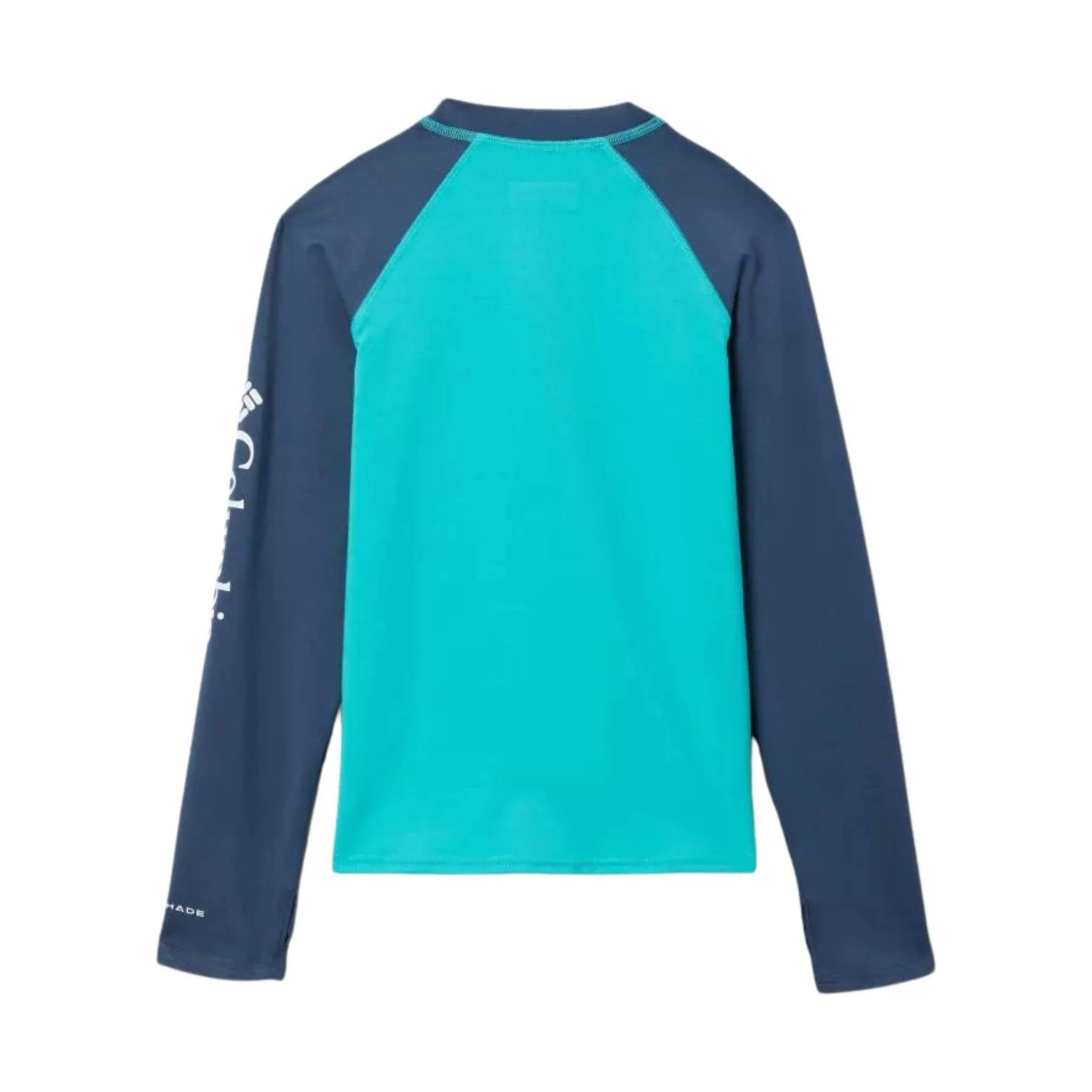 Columbia Kids' Sandy Shores Long Sleeve Sunguard Shirt - Bright Aqua/Dark Mountain - Image 2