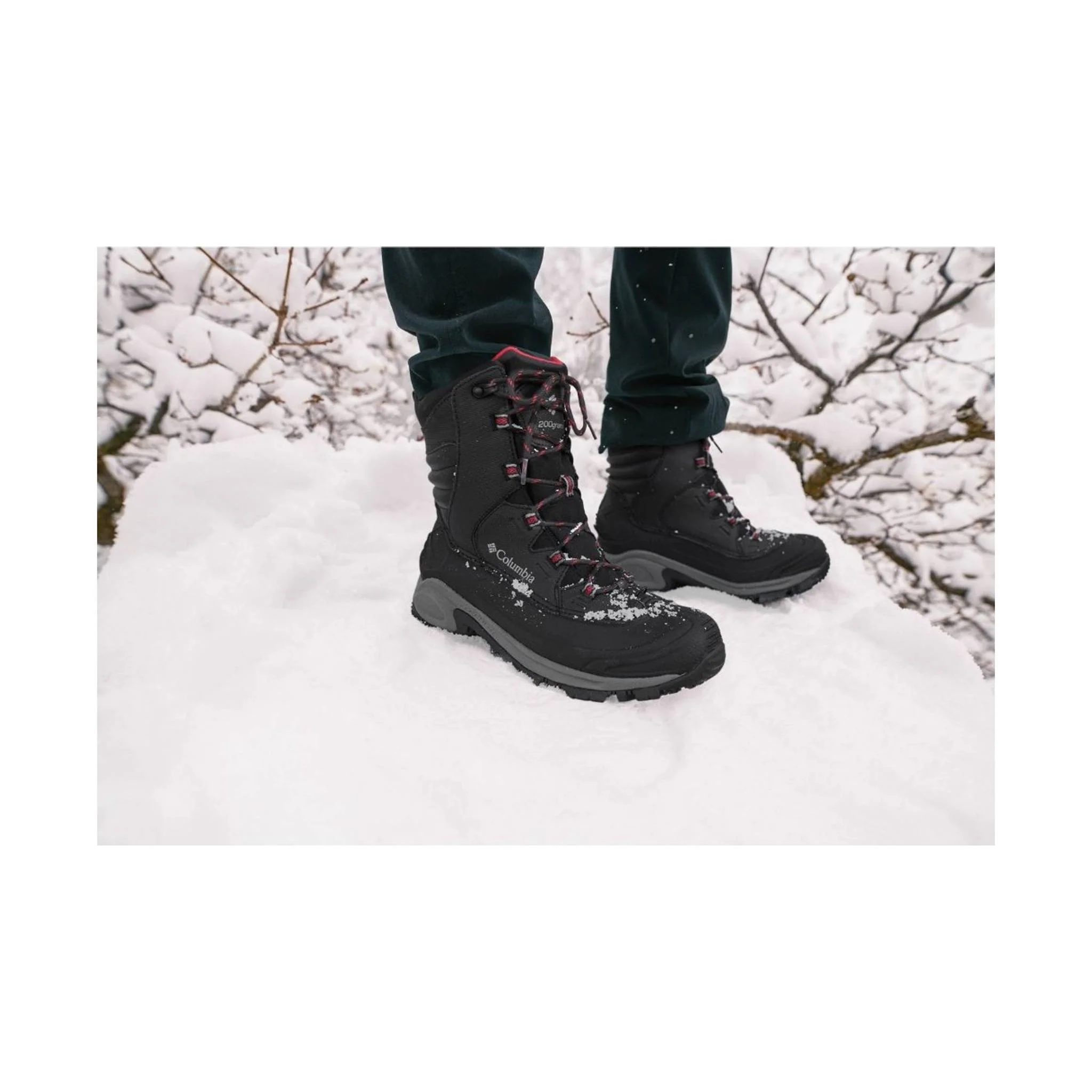 Columbia Men's Bugaboot III Winter Boot - Black/Bright Red - Image 4