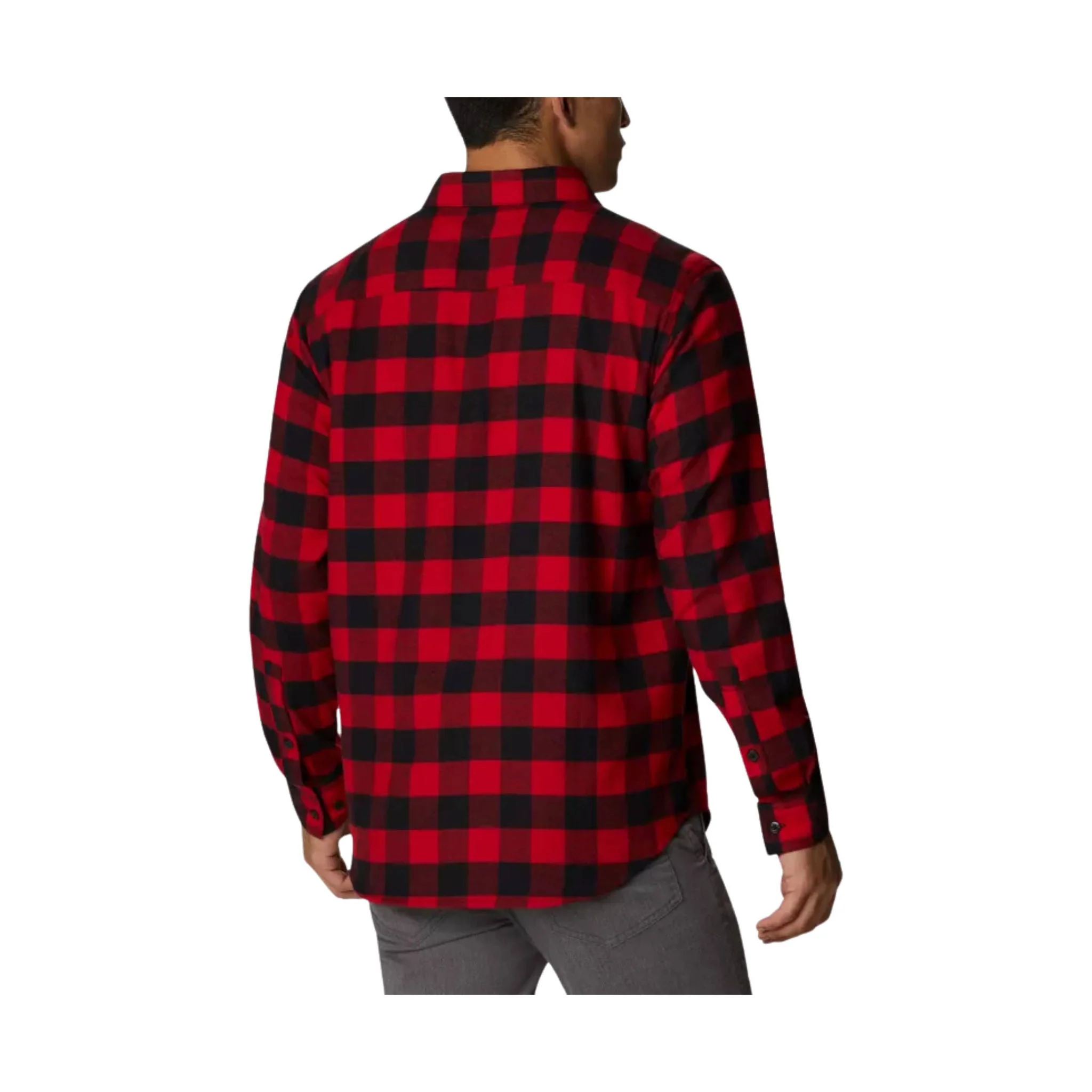 Columbia Men's Cornell Woods Flannel Long Sleeve Shirt - Mountain Red Buffalo Check - Image 2