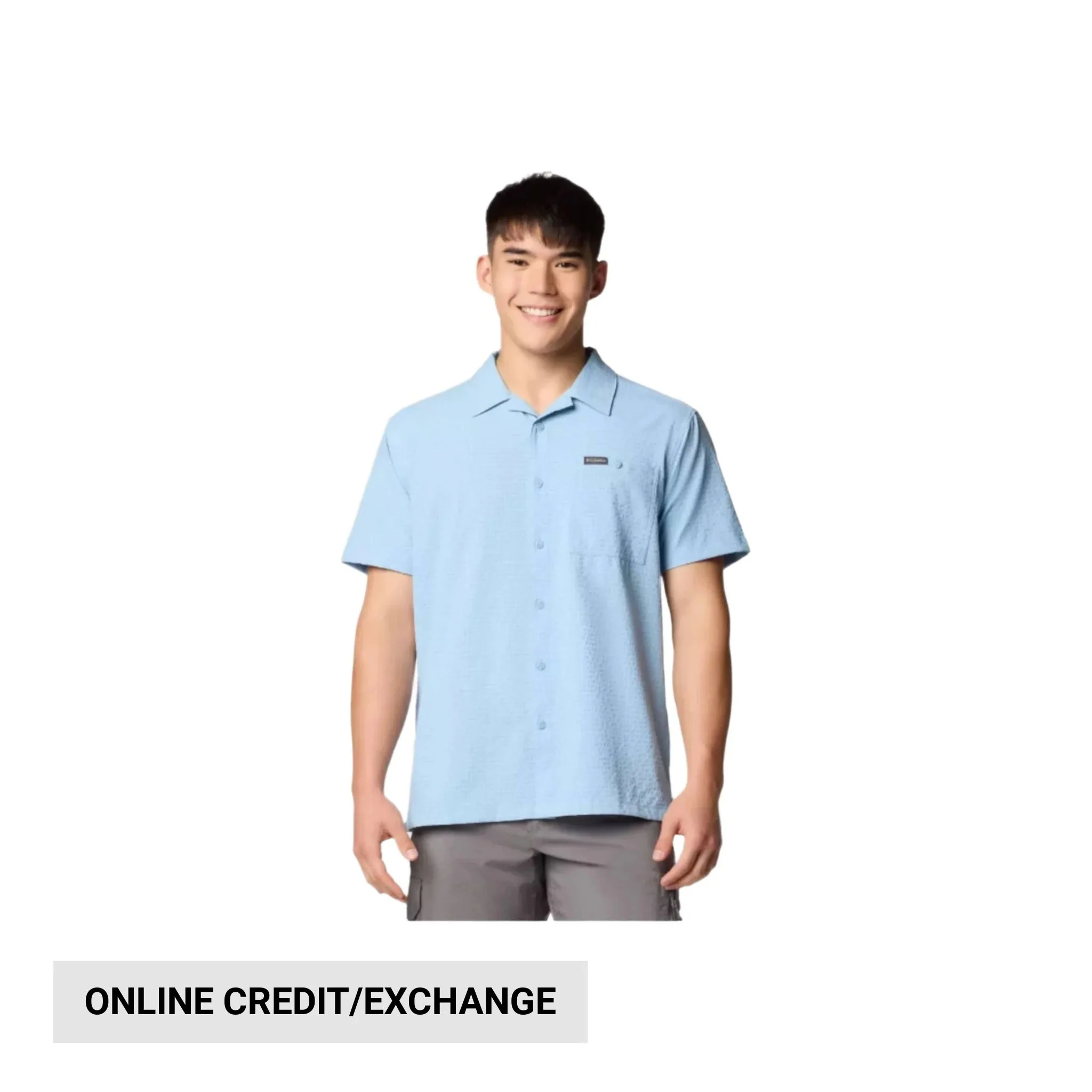 Columbia Men's Utilizer Short Sleeve Camp Shirt - Ripple Blue