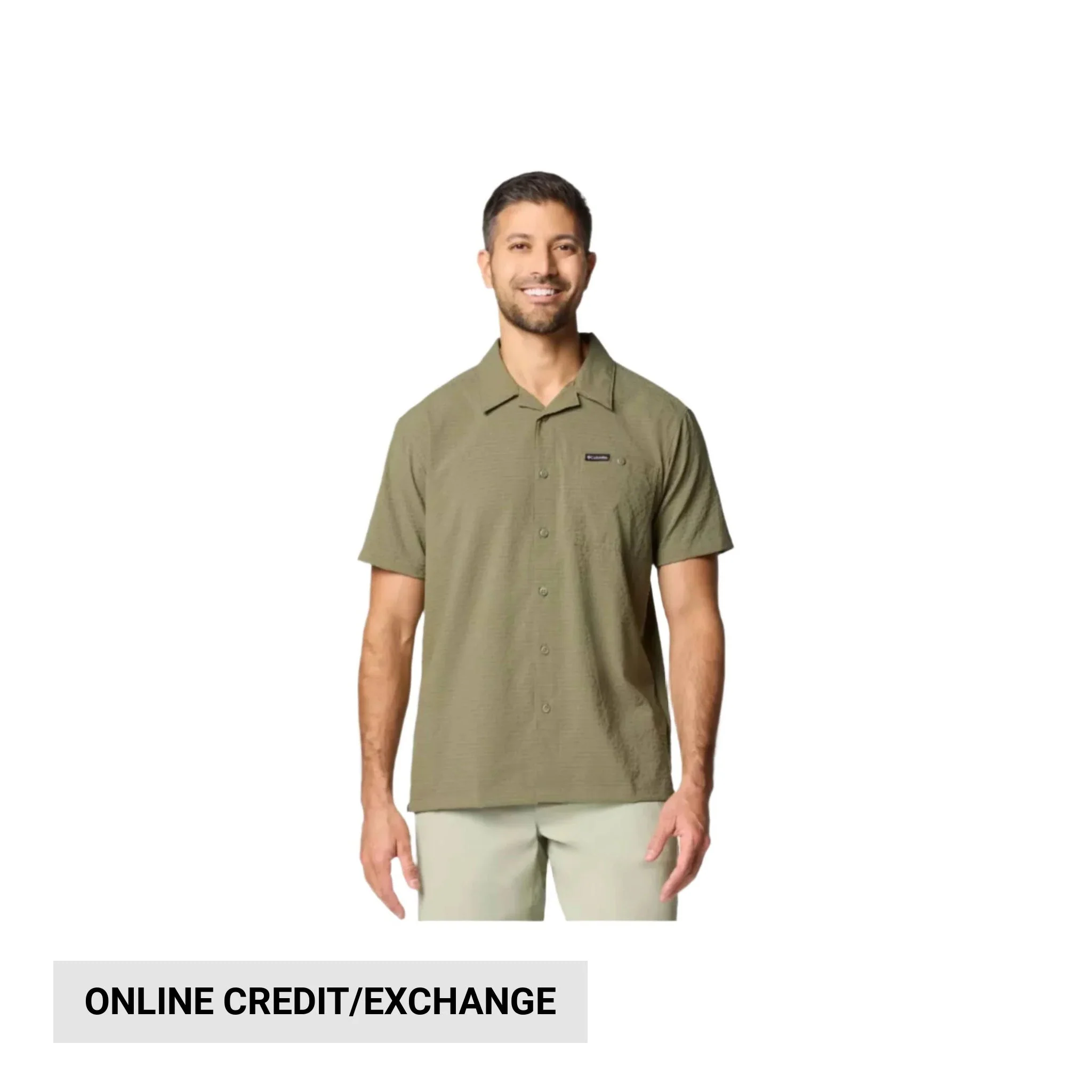 Columbia Men's Utilizer Short Sleeve Camp Shirt - Stone Green